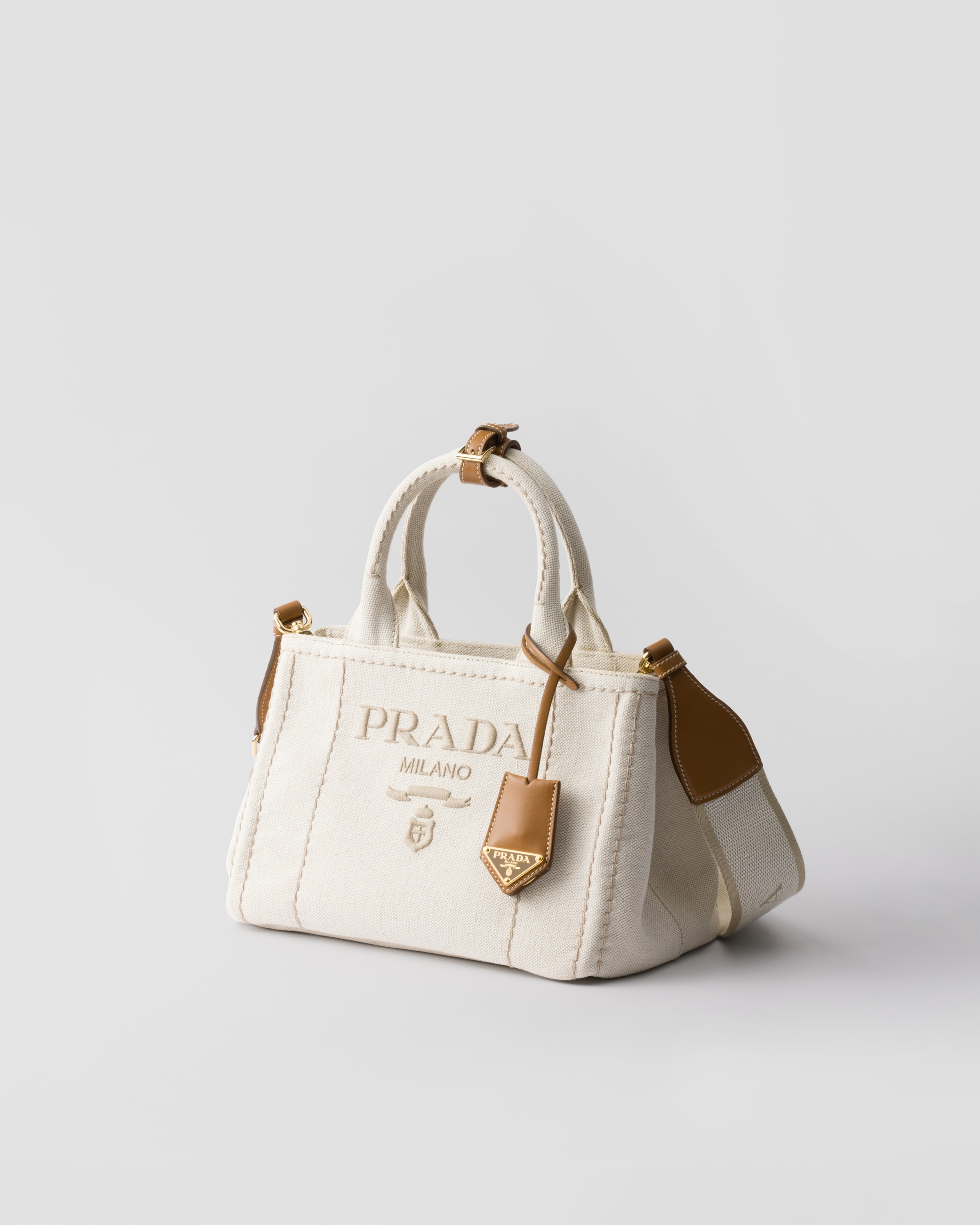 Small linen blend handbag - 3