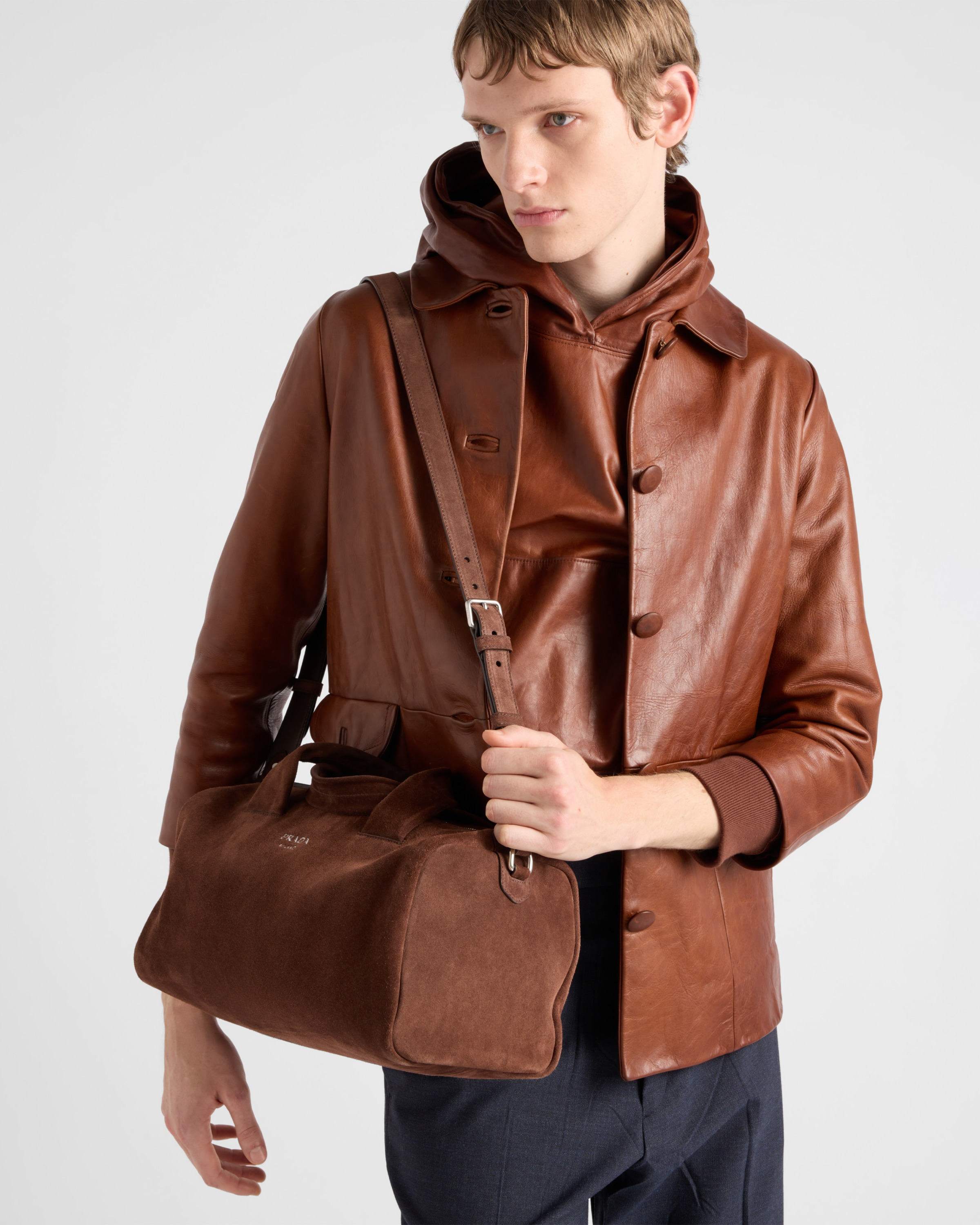 Suede duffle bag - 8