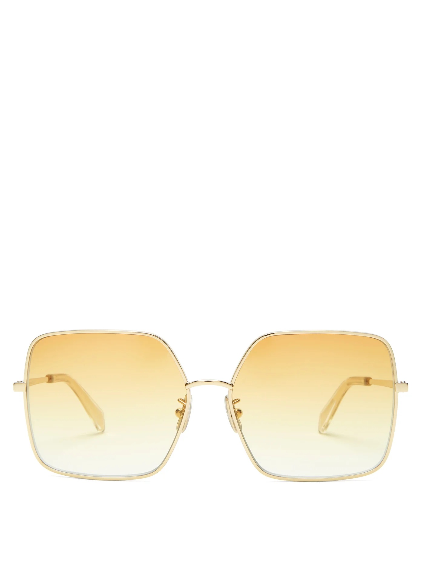 Oversized square metal sunglasses - 1