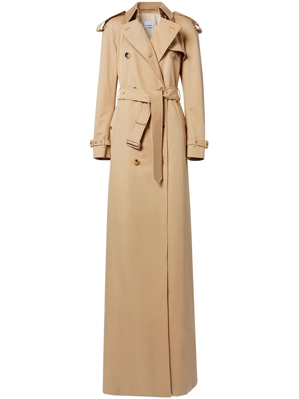 extended belted trench coat - 1