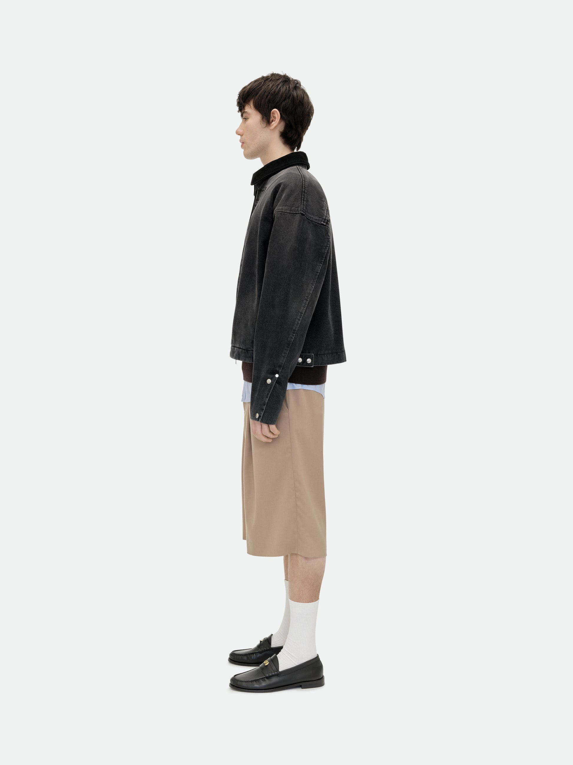 DENIM LOGO SUEDE COLLAR WORK JACKET - 6