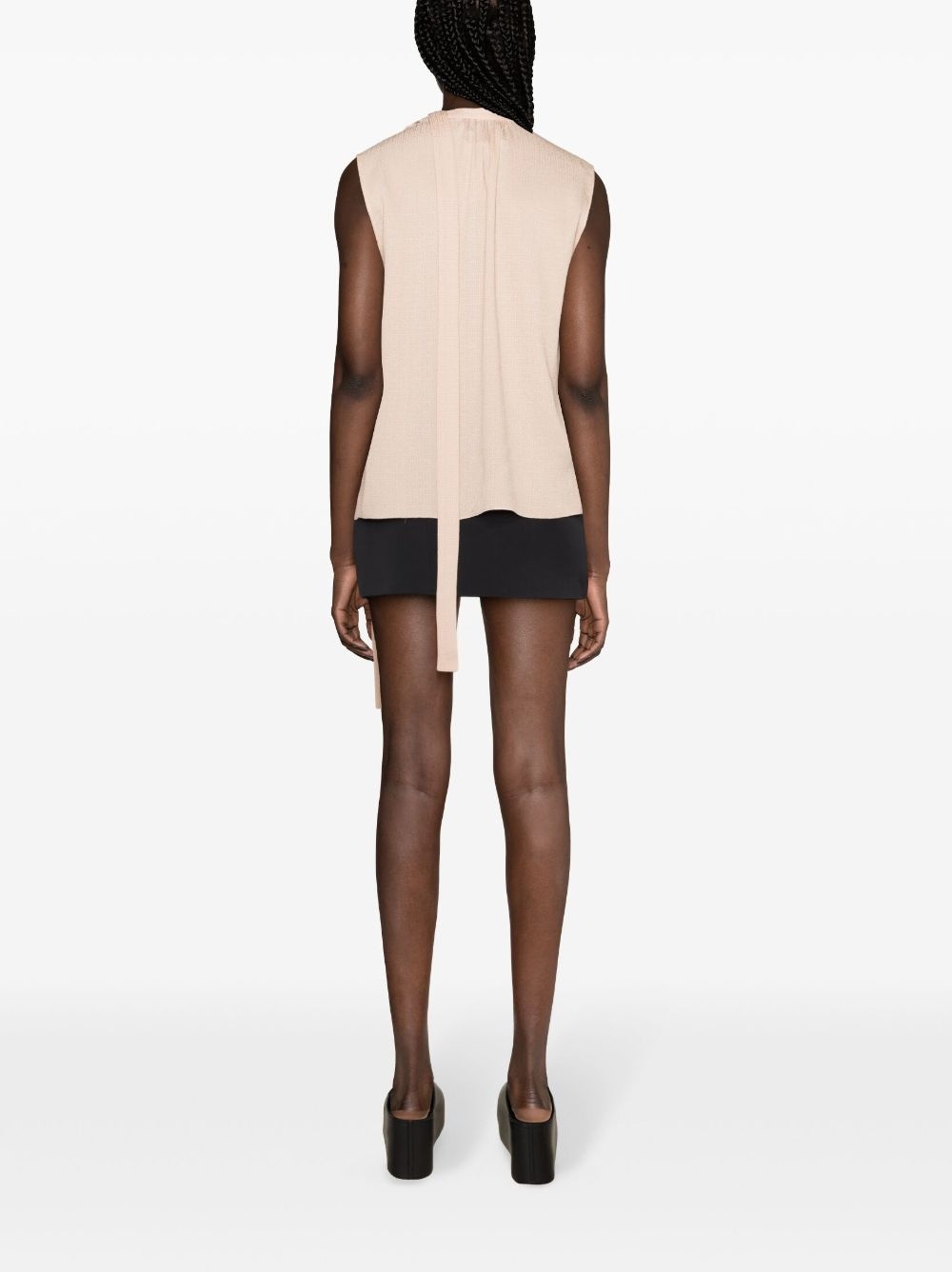 mock-neck silk blouse - 4