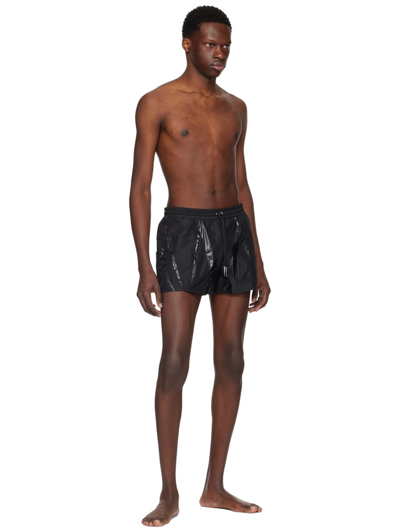 MUGLER Black Paneled Swim Shorts outlook