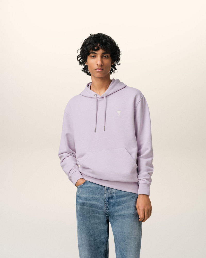 AMI Paris PURPLE COTTON AMI DE COEUR HOODIE outlook