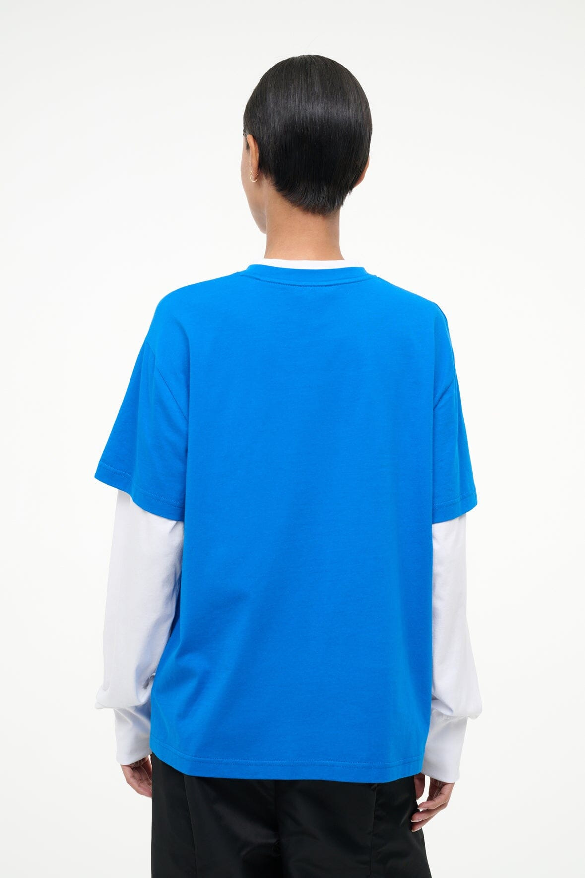 STAUD JUNIOR LONG SLEEVE TEE VARSITY BLUE WHITE - 3