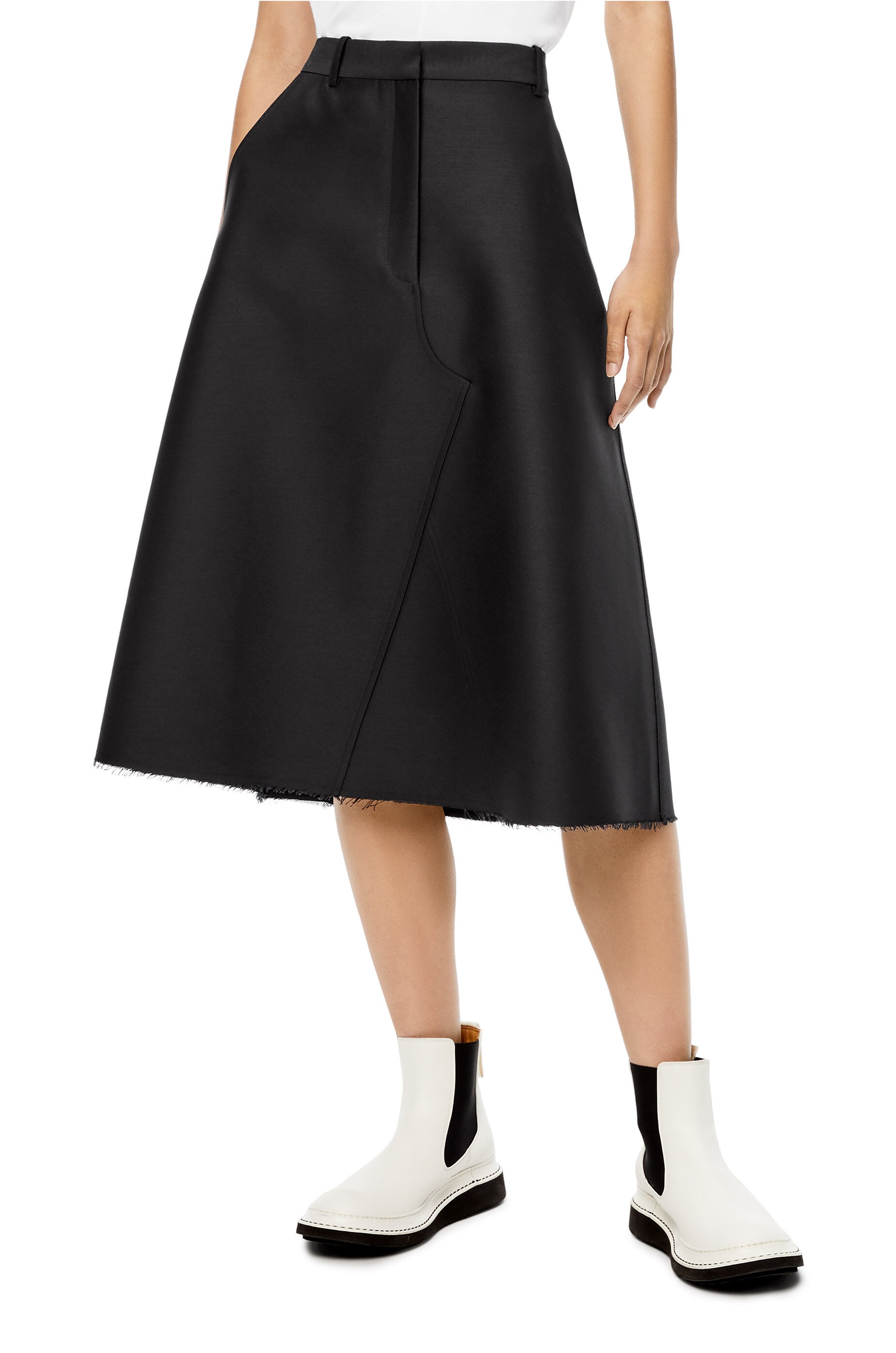 Midi skirt in wool and silk - 3