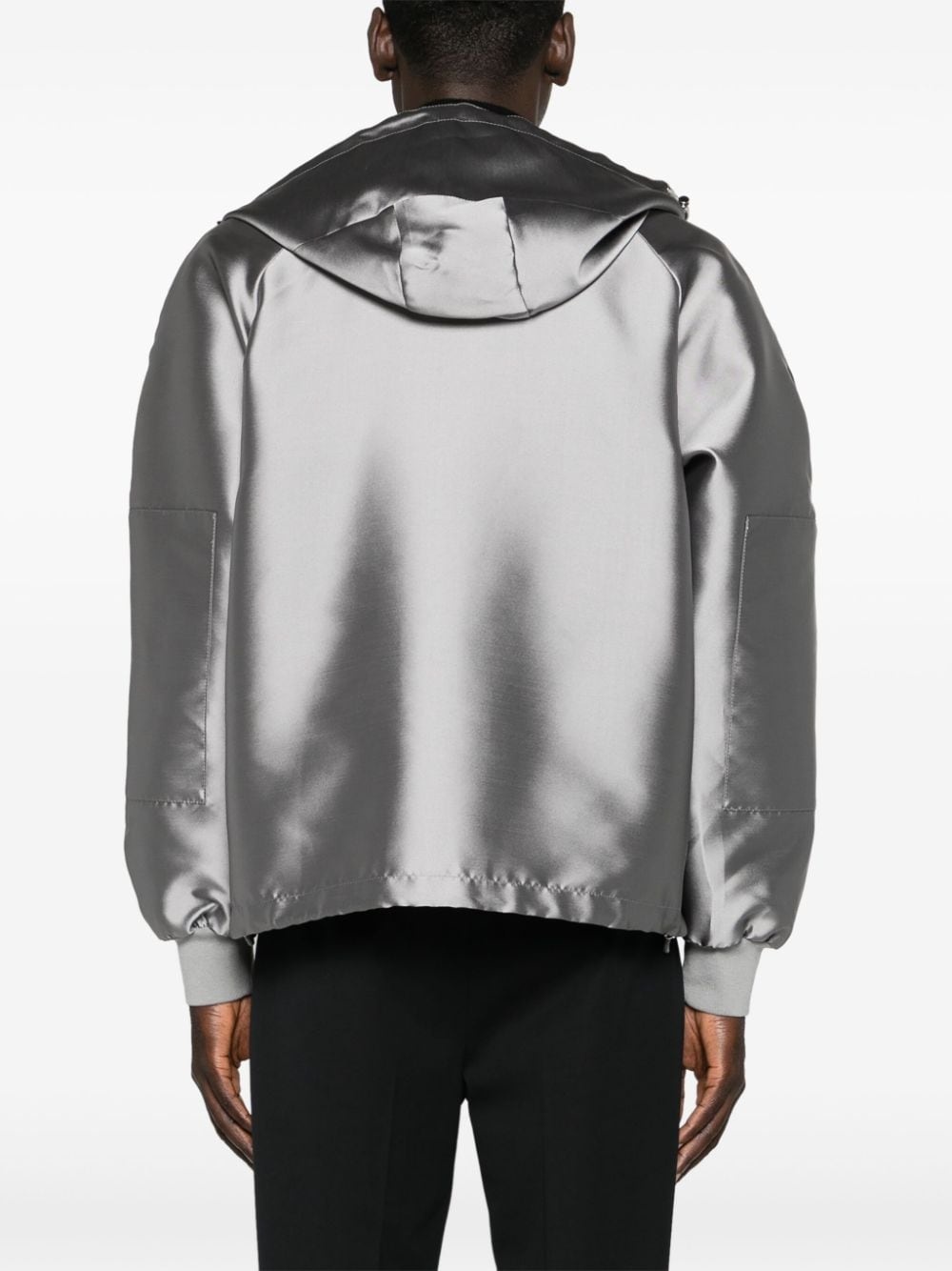 logo-embroidered hooded jacket - 4