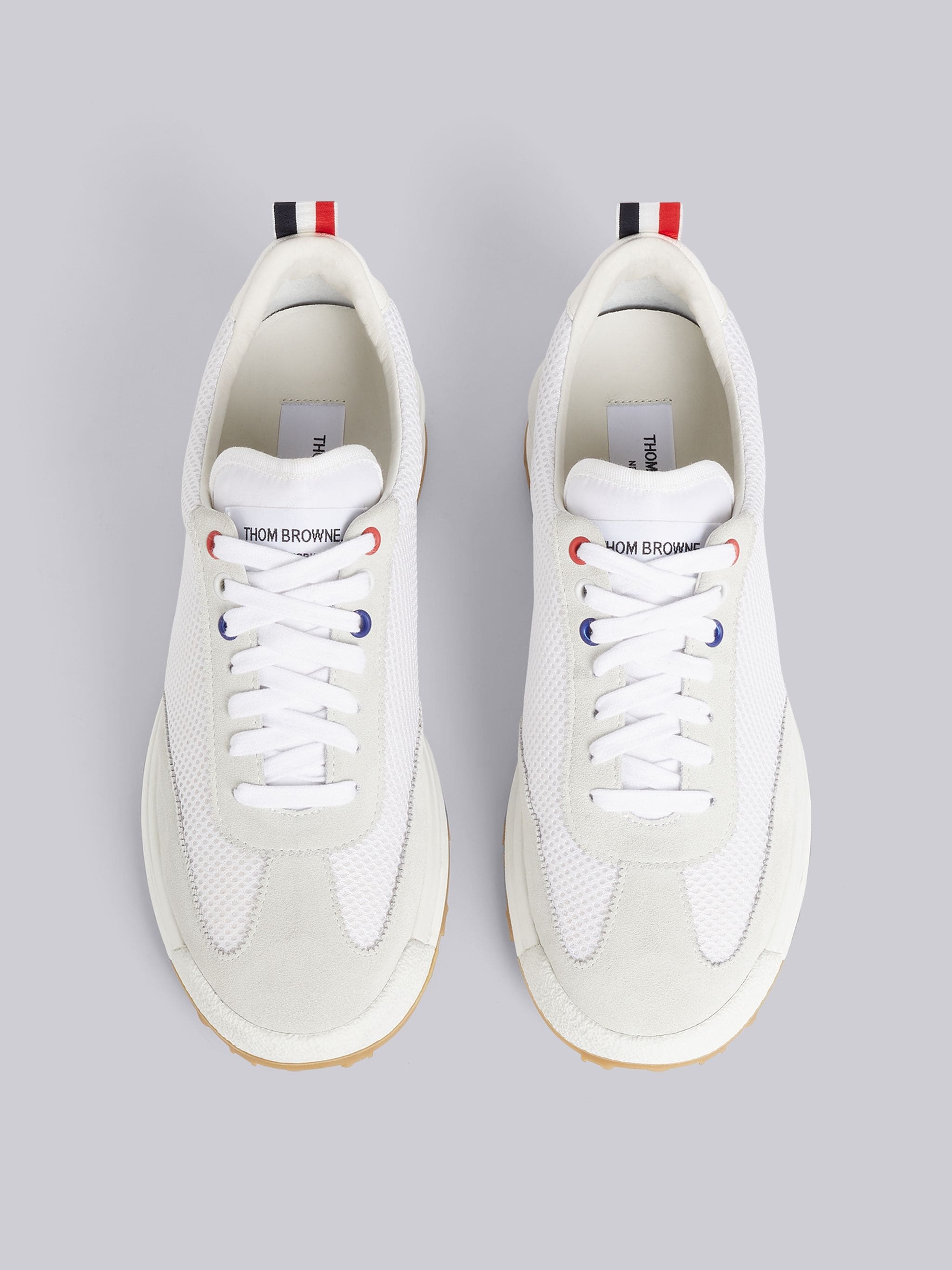 White Fine Kid Suede Tech Runner - 4