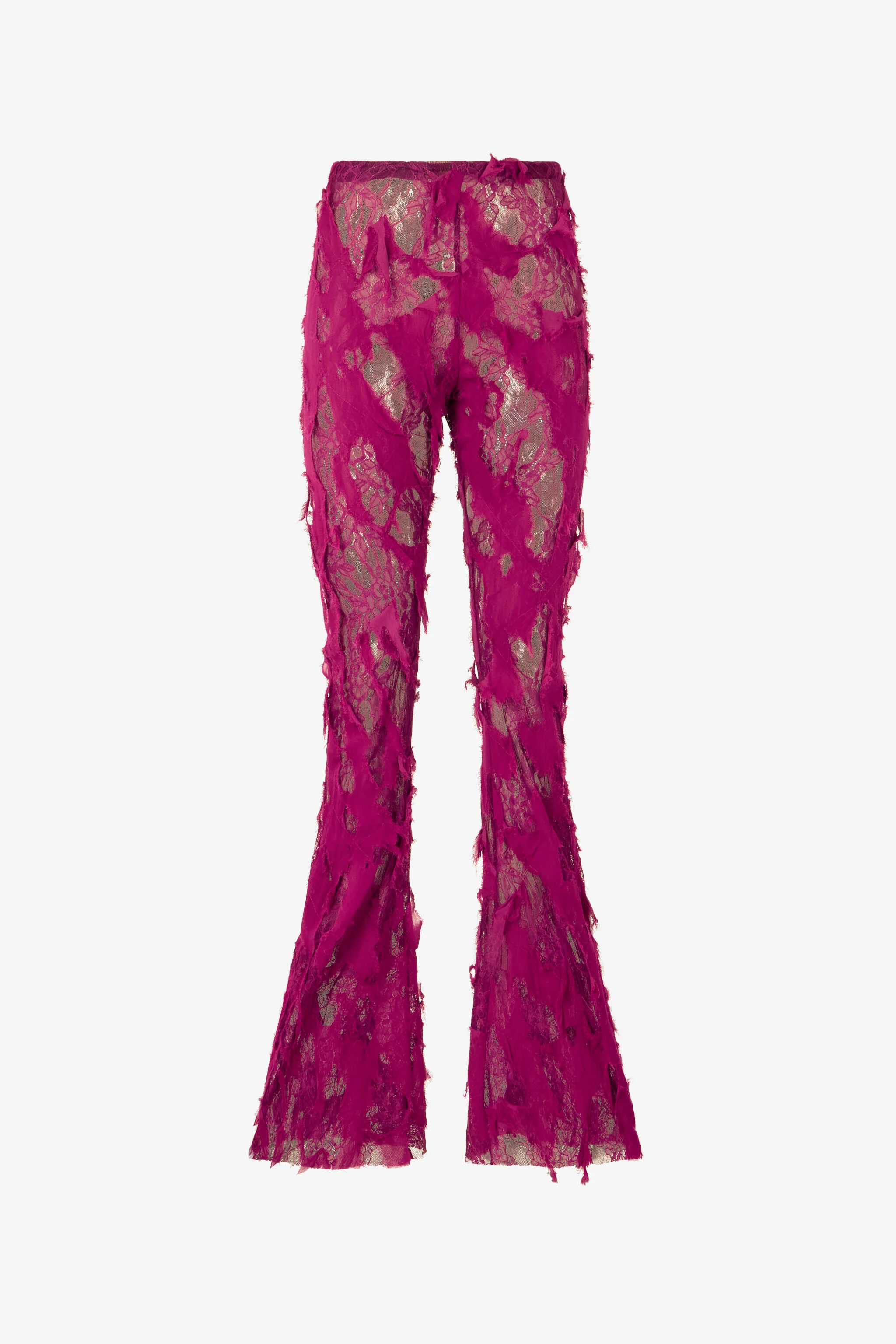 Pants with Destroyed-Effect Lace - 1