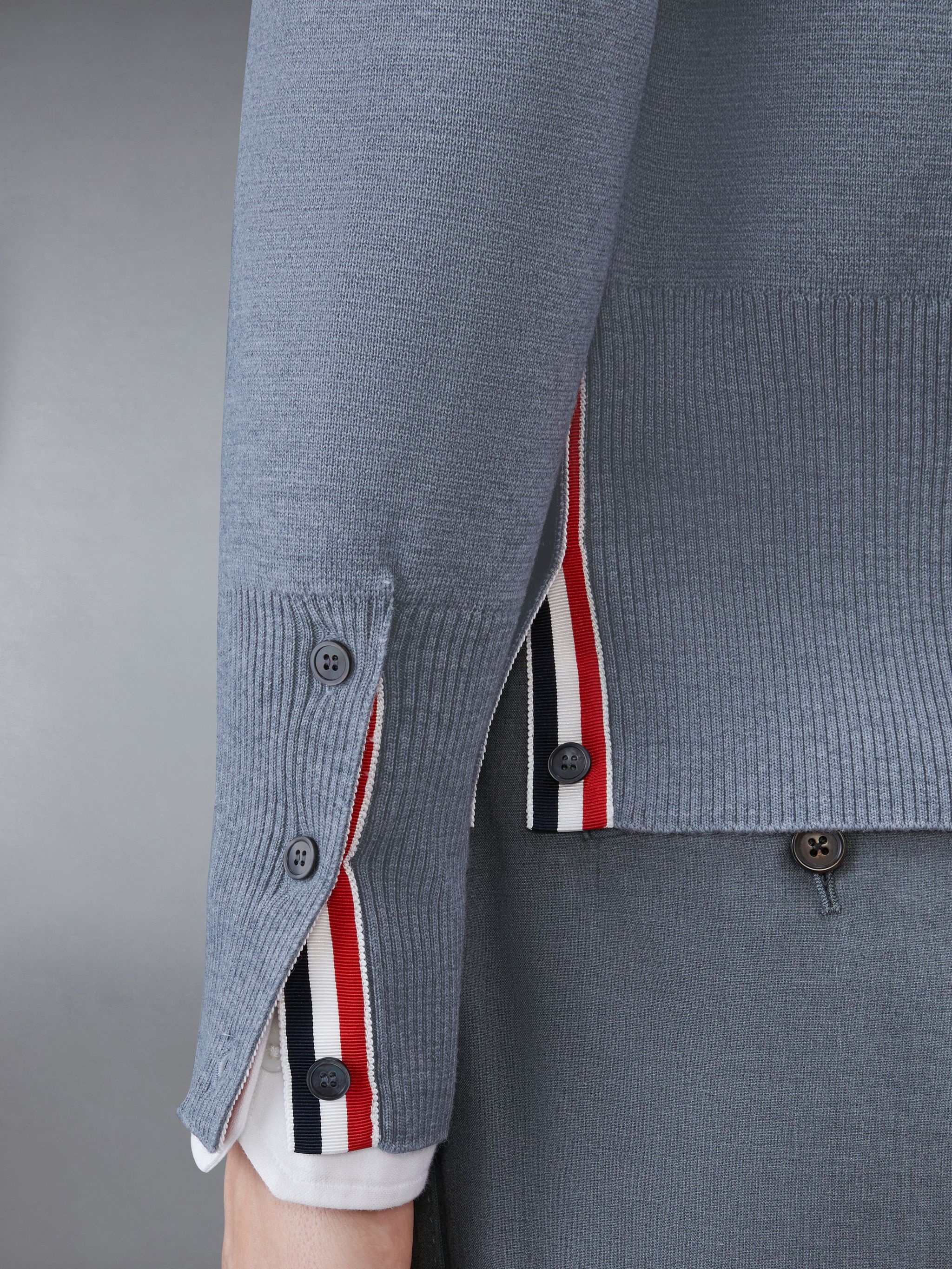 Wool 4-Bar V-Neck Cardigan - 4