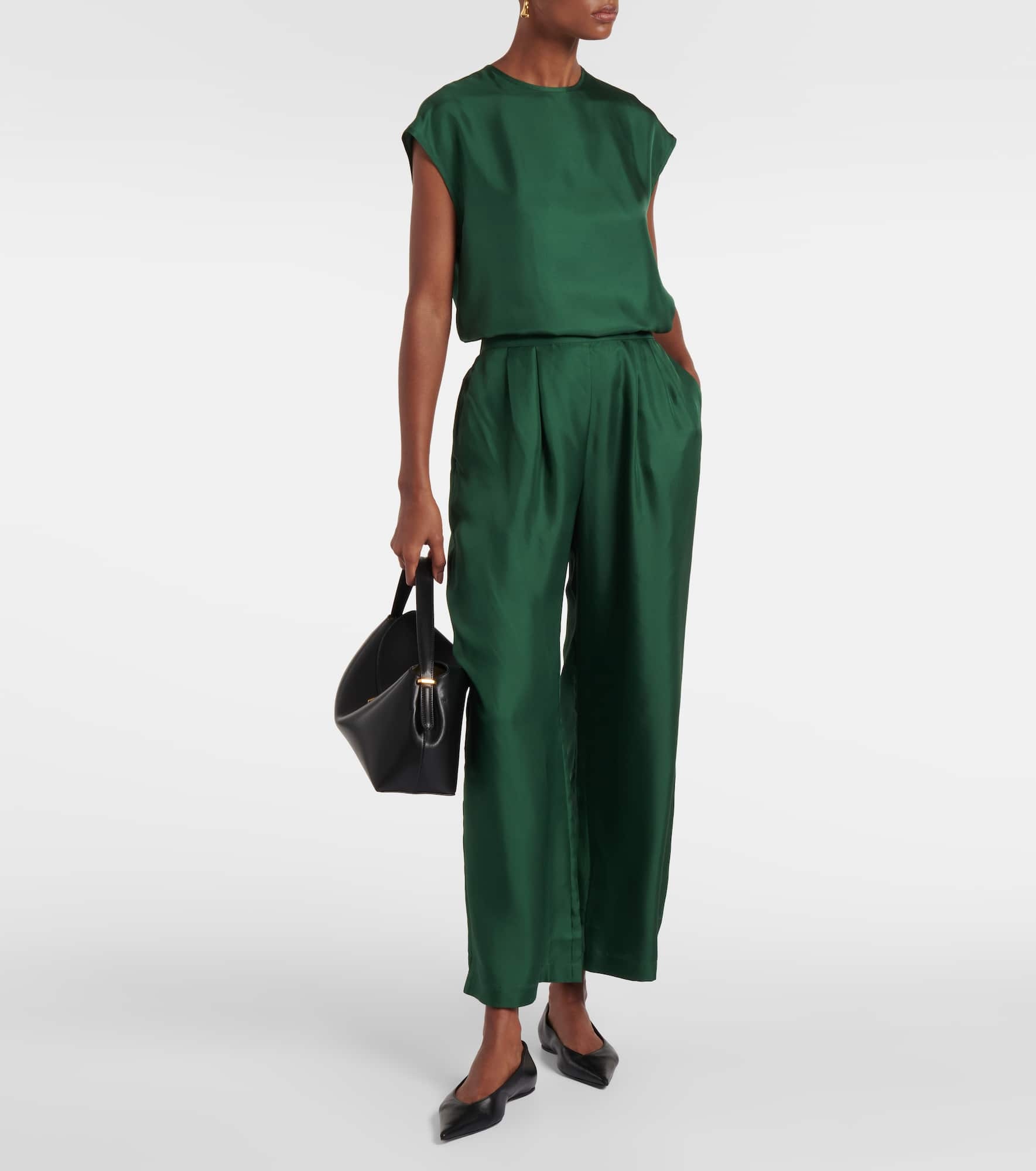Isola silk twill wide-leg pants - 2