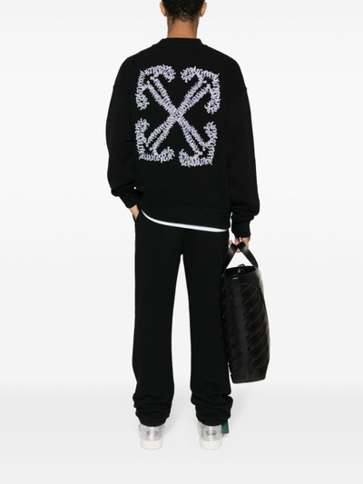 Off-White logo-embroidered cotton sweatshirt outlook