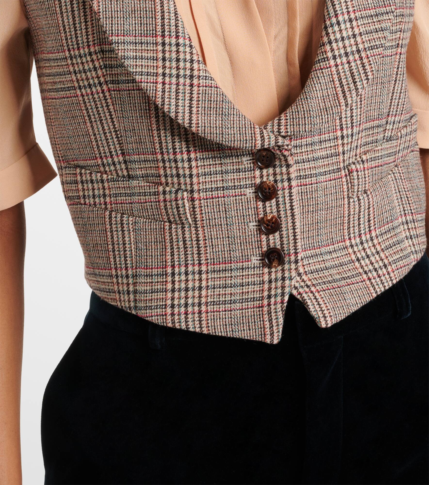 Prince of Wales wool-blend waistcoat - 4