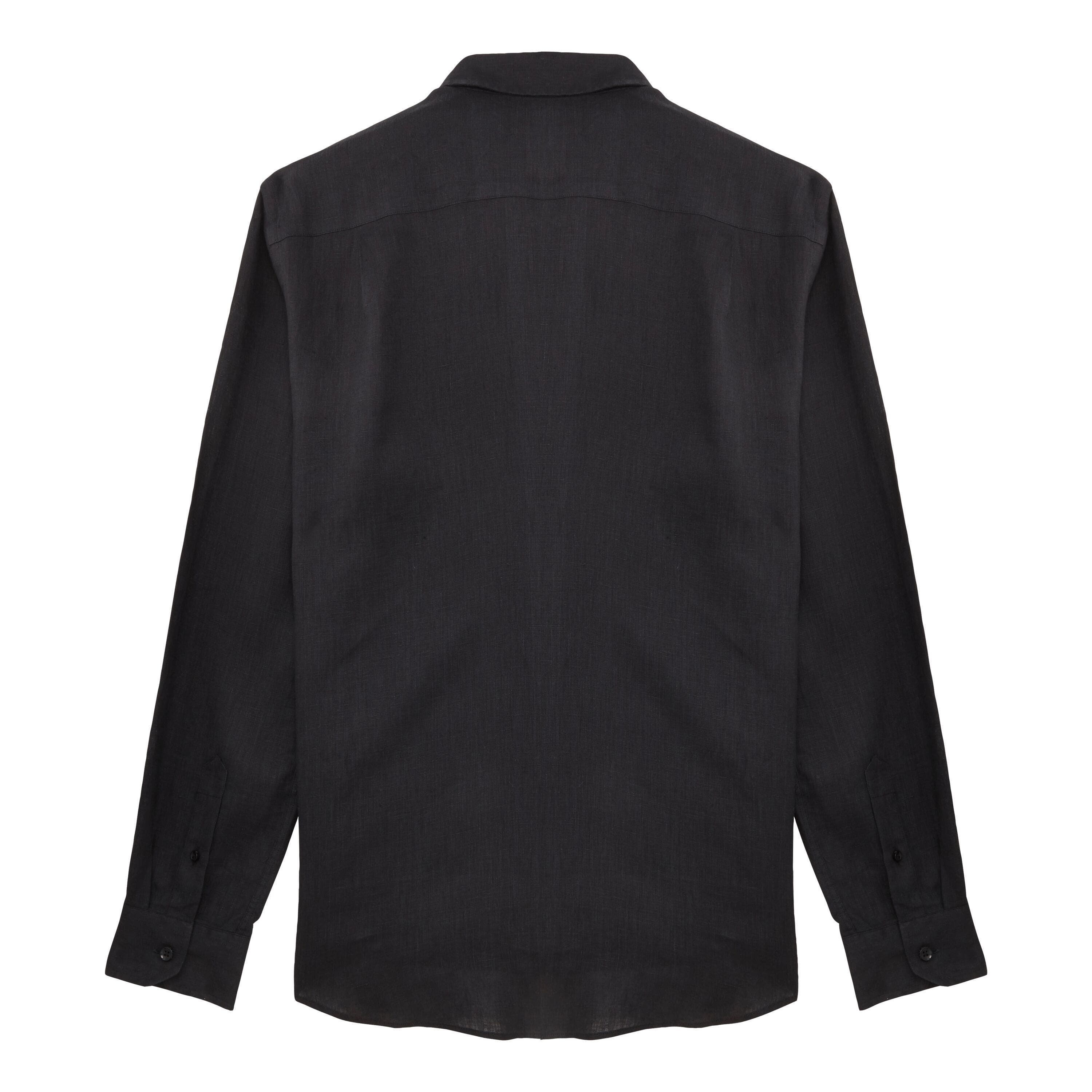 Vilebrequin Men's Linen Solid Shirt in Noir at Nordstrom - 2