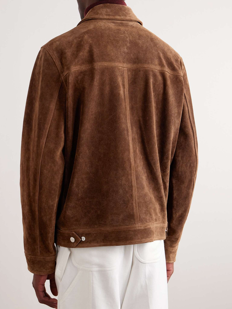 Logo-Embroidered Suede Jacket 4