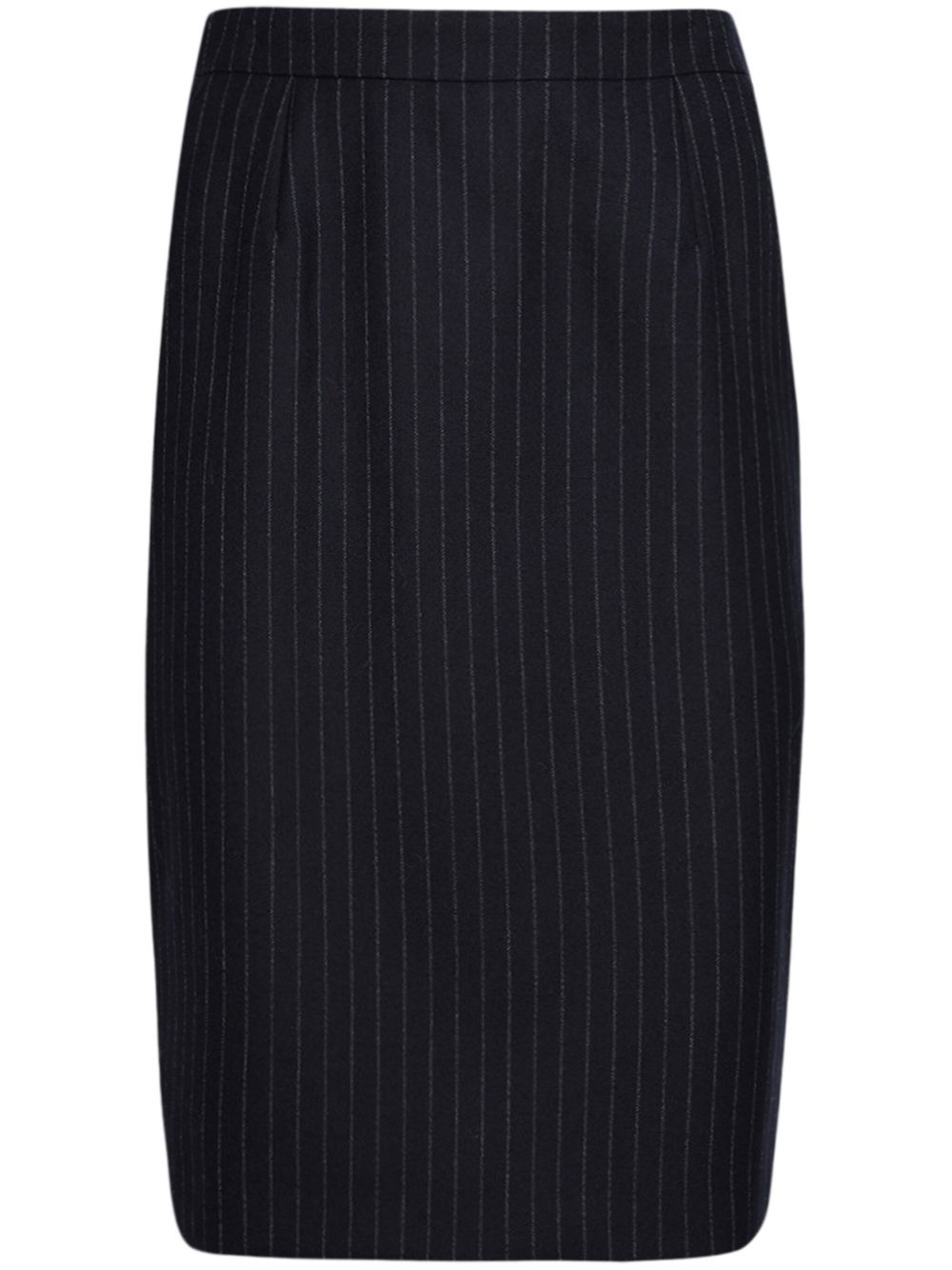 pinstripe-pattern silk skirt - 1
