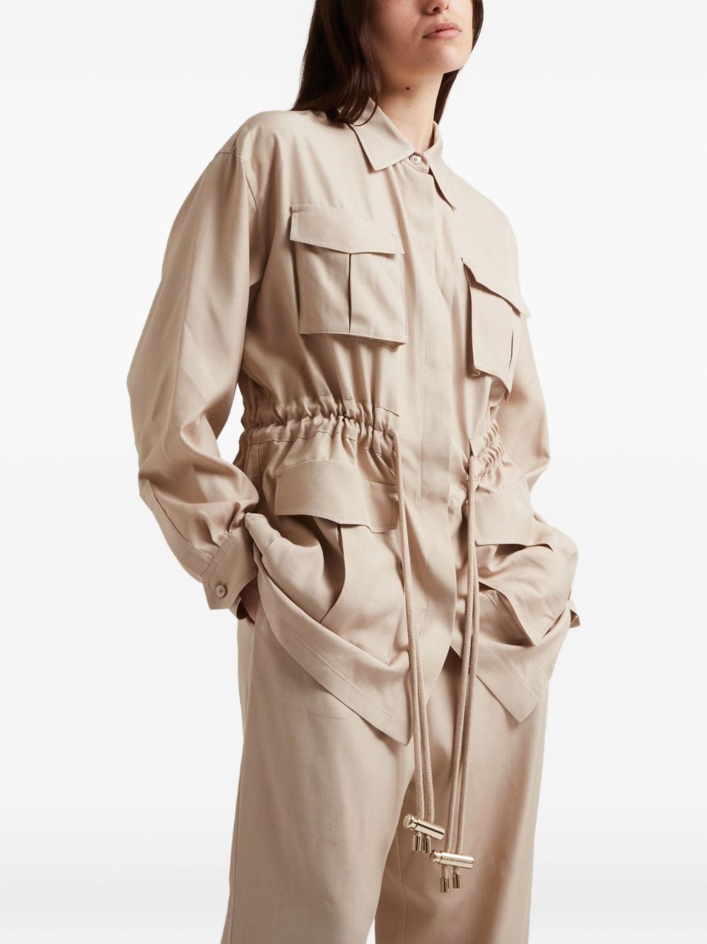 drawstring-waist jacket - 4