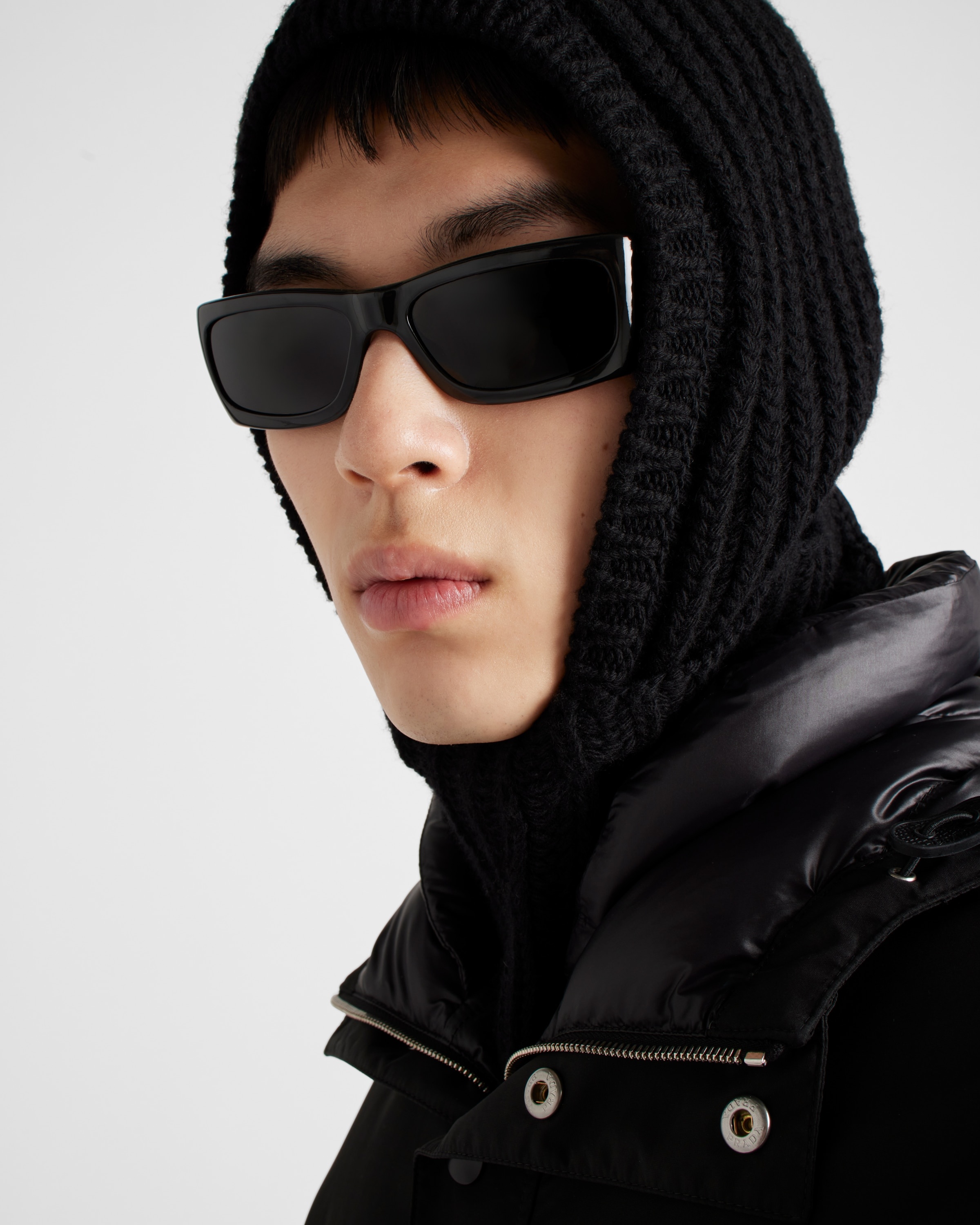 Technical fabric down jacket with hood - 3