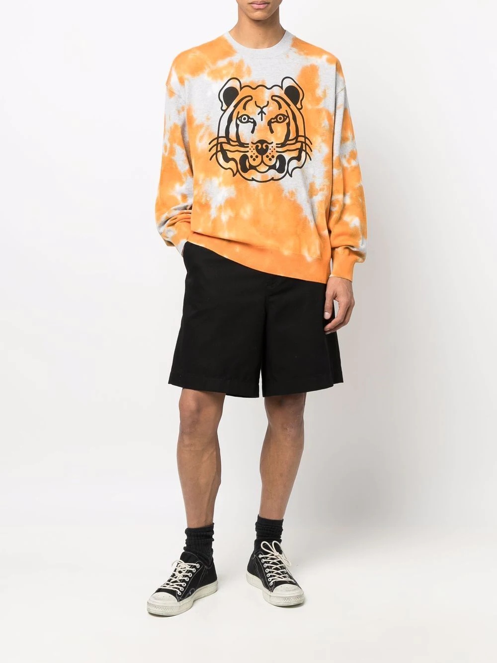 tiger print tie-dye sweatshirt - 2