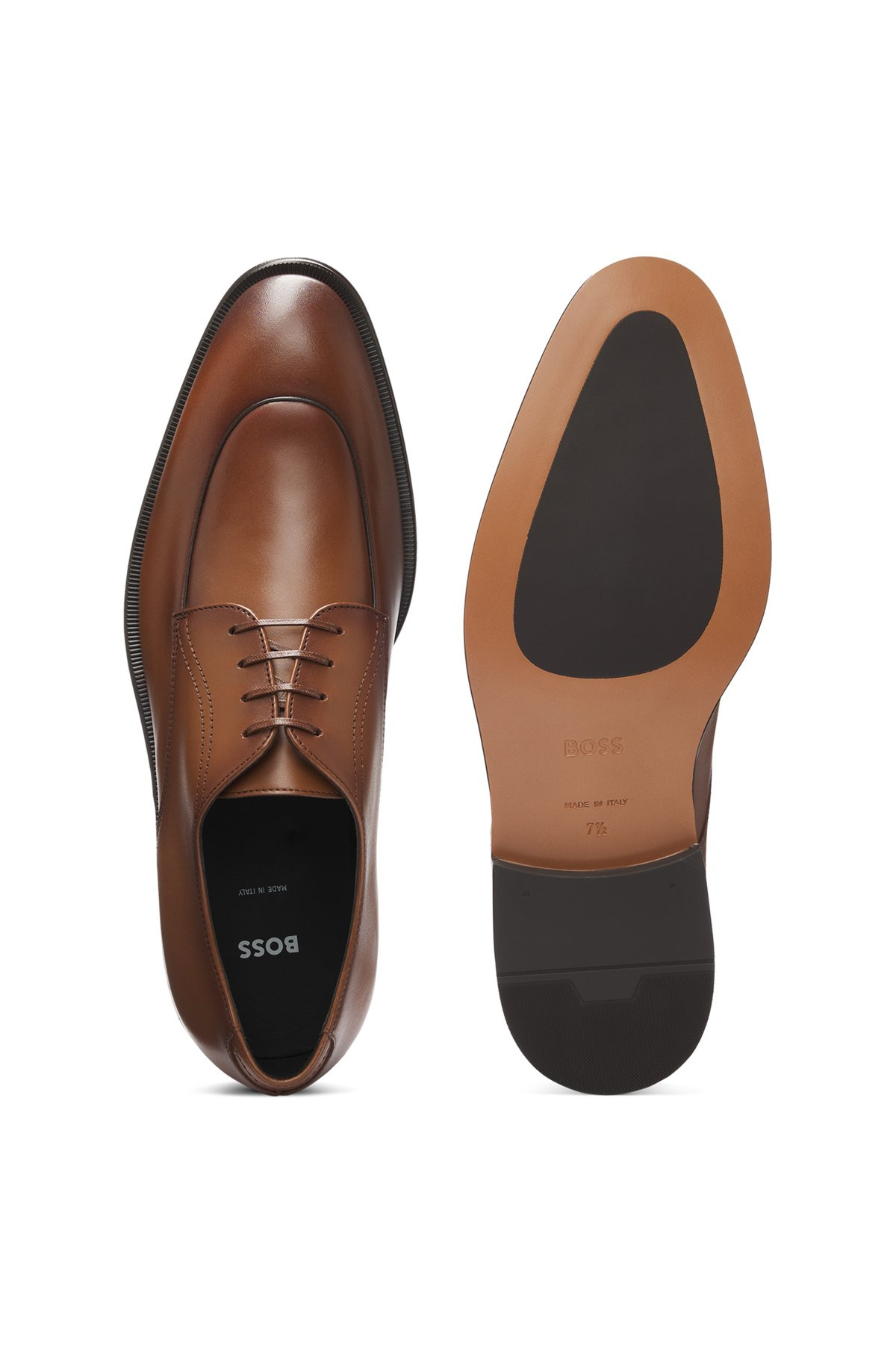 LEATHER DERBY SHOES WITH APRON TOE - 4