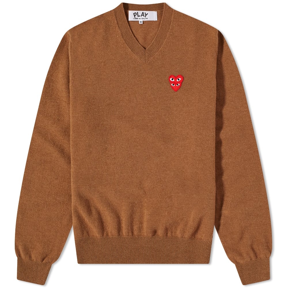 Comme des Garcons Play Overlapping Heart V-Neck Jumper - 1