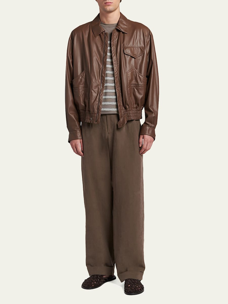 GIORGIO ARMANI Men's Leather Full-Zip Blouson outlook