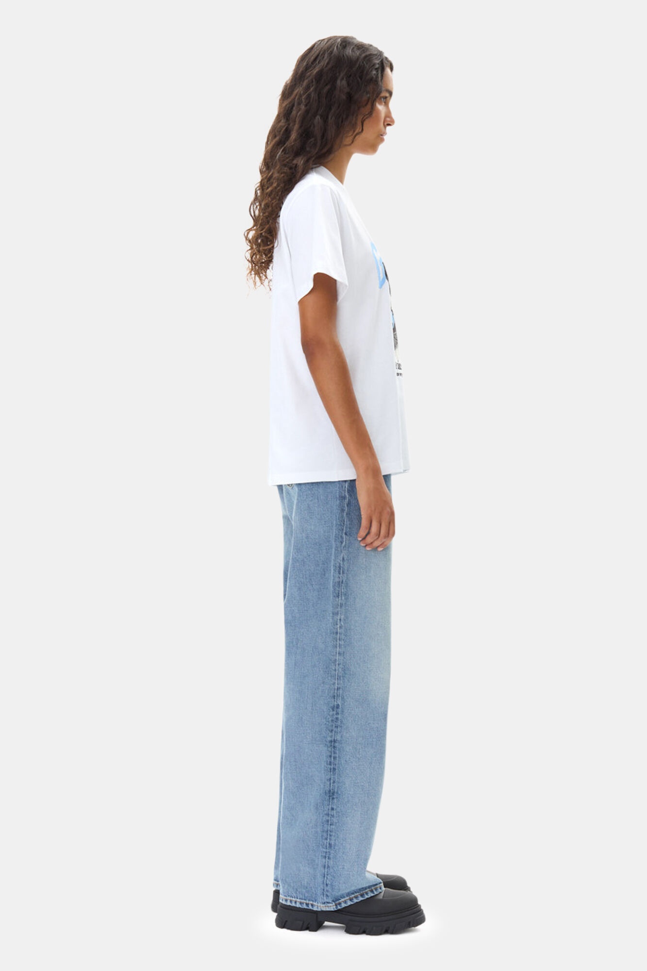 WHITE BASIC JERSEY CAT RELAXED T-SHIRT - 4
