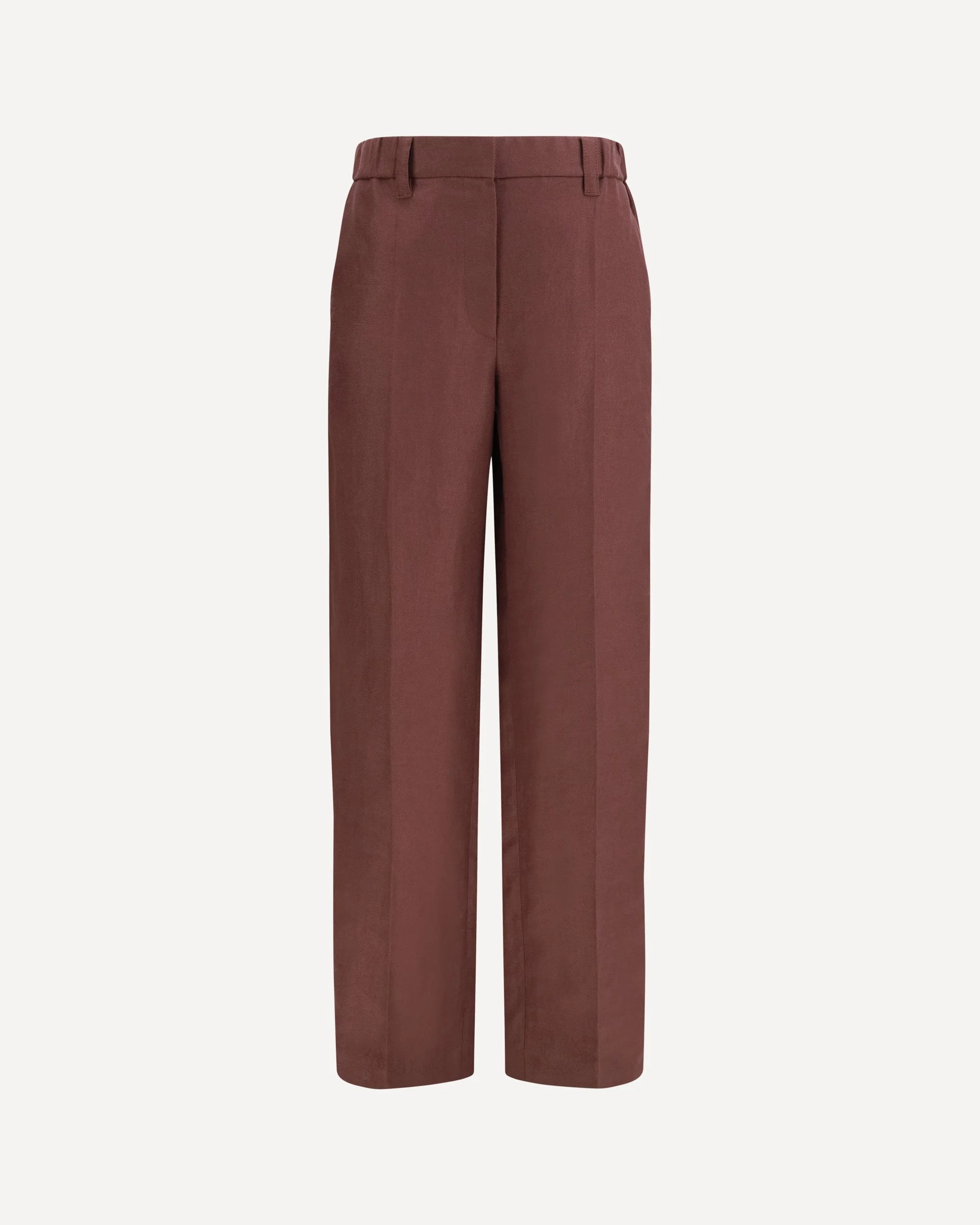 Wide-Leg Pants in linen with elastic waistband and belt loops - 1