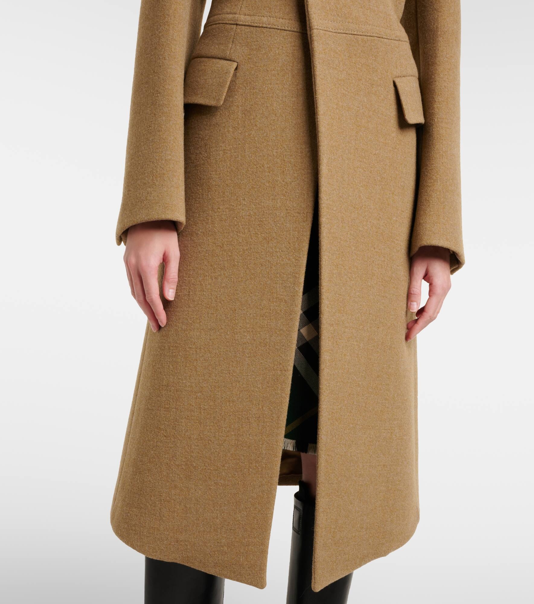 Single-breasted wool coat - 5