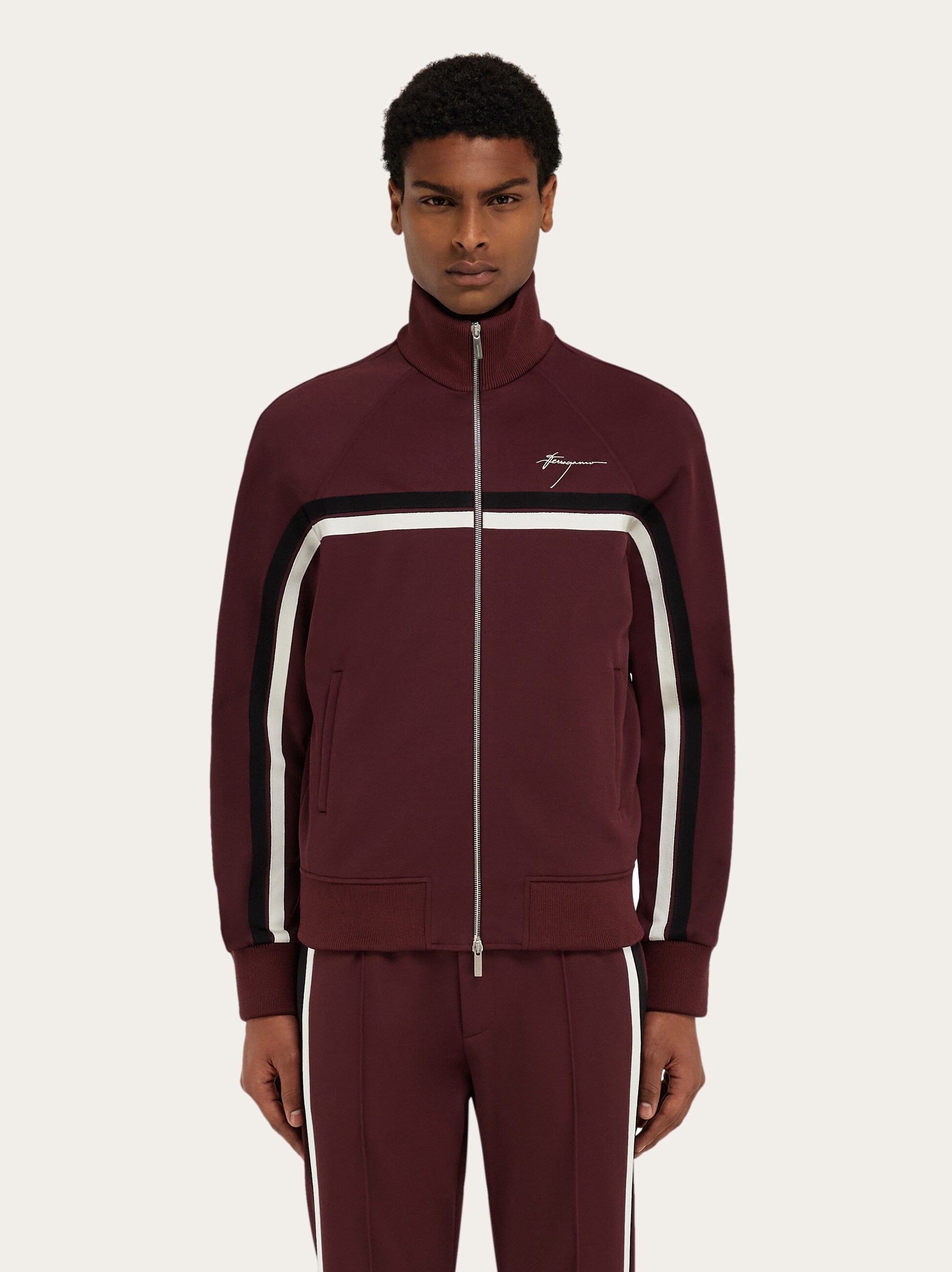 Track jacket with contrasting stripe - 2