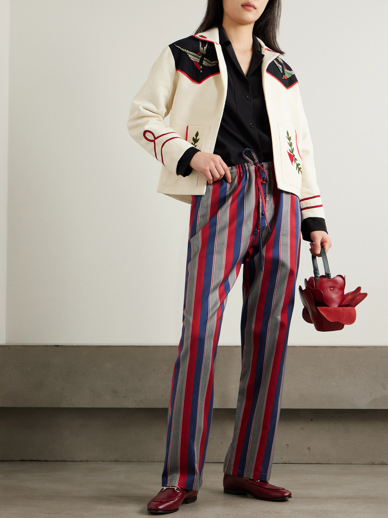 ALIX OF BOHEMIA Western Royal Flush Embroidered Silk-bouclé Jacket outlook