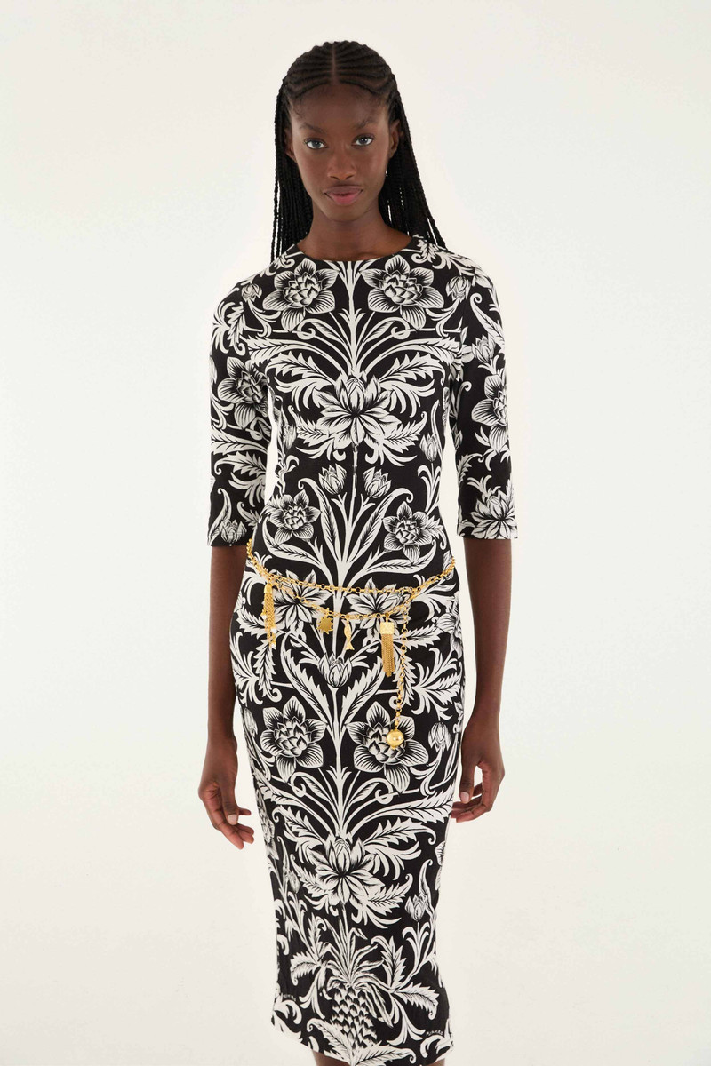 Black Lisbon Lenzing� Ecovero� Viscose Jersey Midi Dress 1
