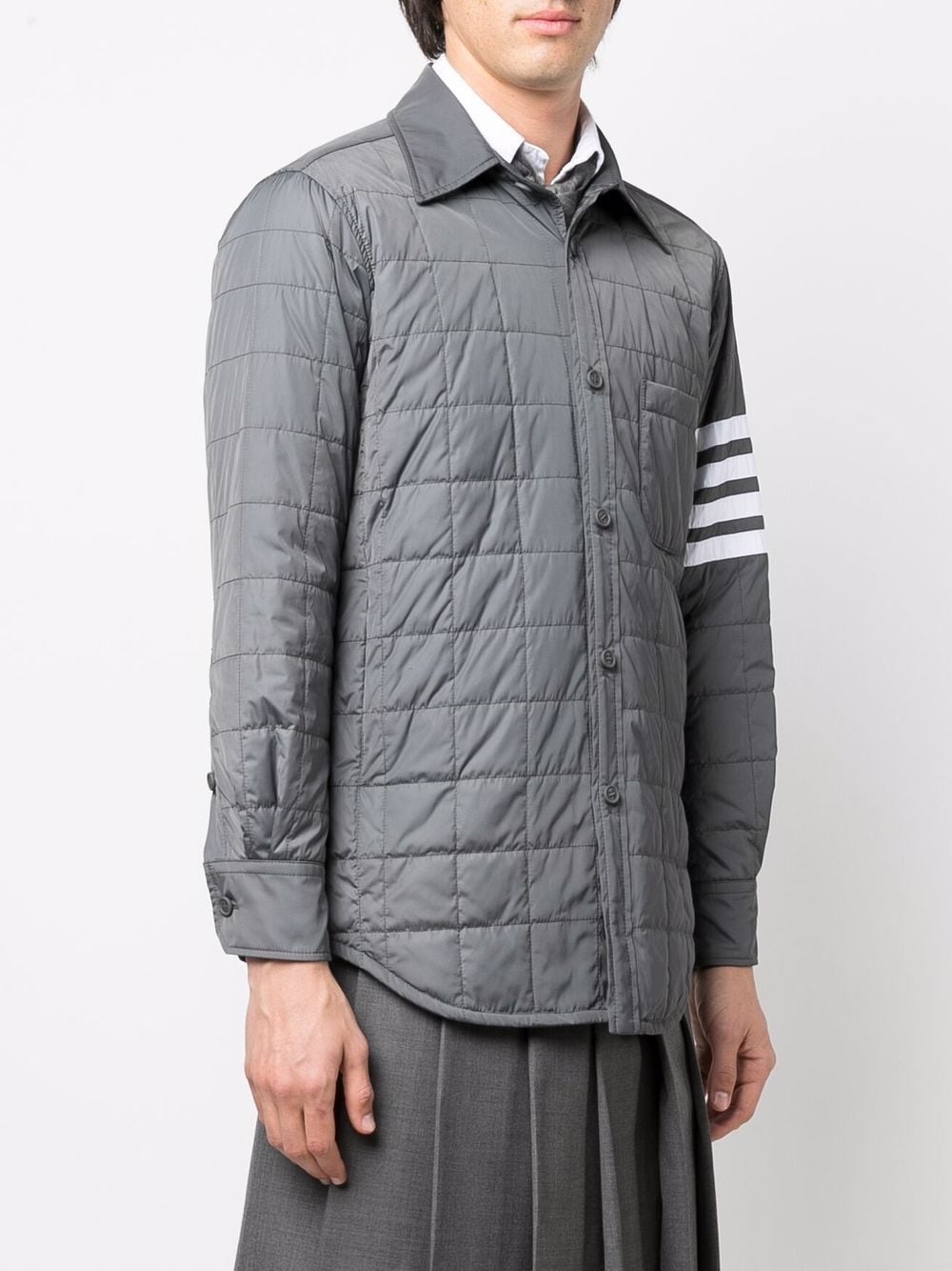 4-Bar stripe padded shirt jacket - 3