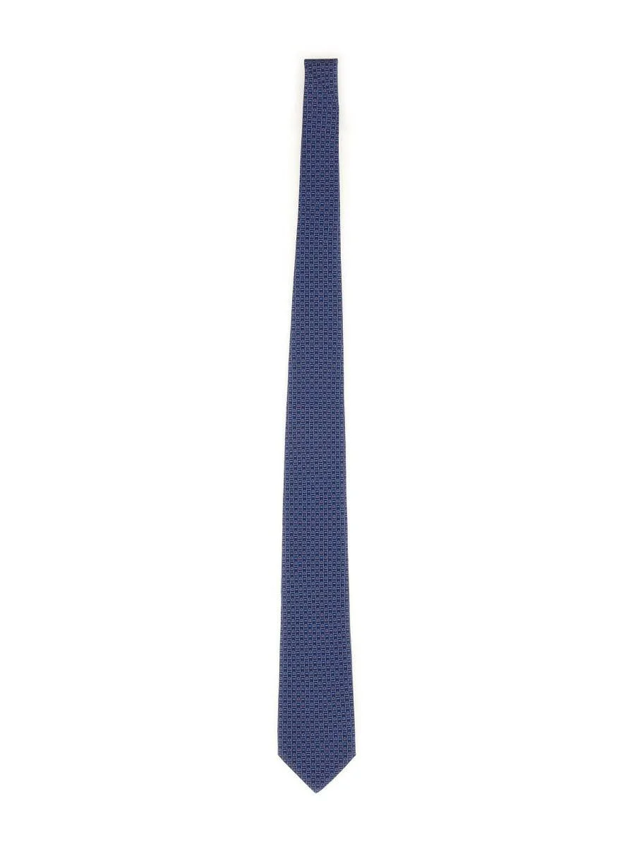 Ferragamo FERRAGAMO TIE WITH LOGO PRINT - 1