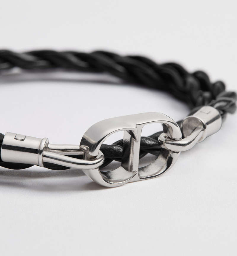 CD Icon Woven Leather Double Bracelet 3