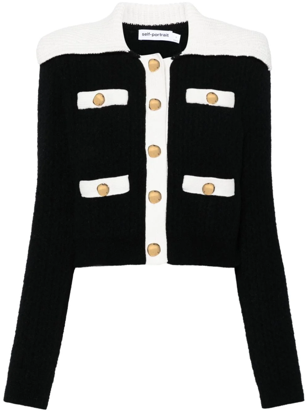 contrast-trim cardigan - 1