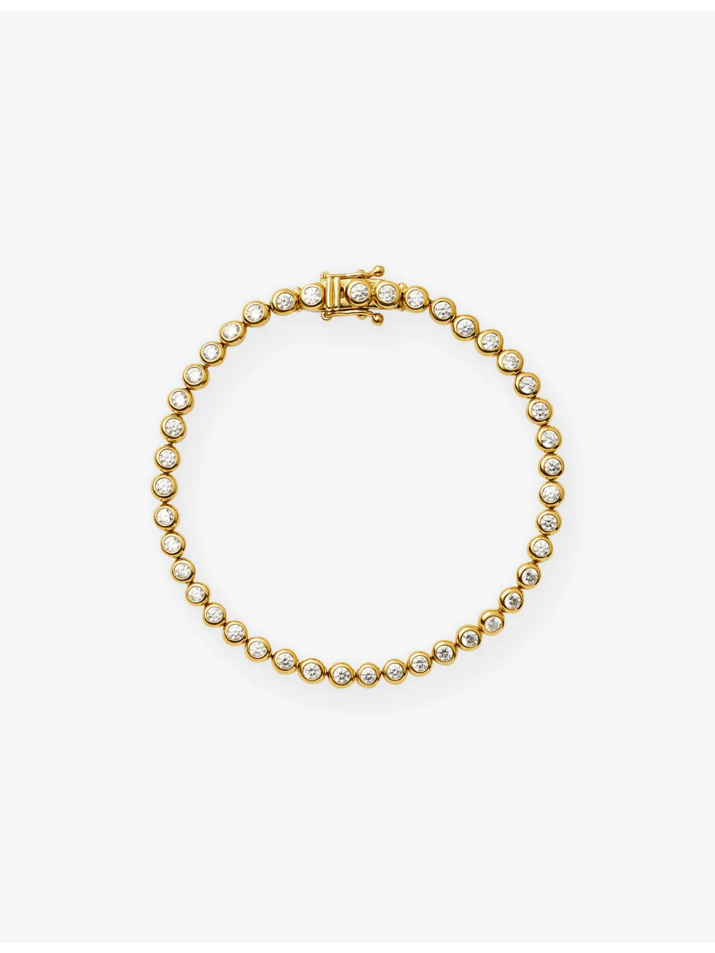 Tennis Round 18ct Gold-Plated Brass Bracelet - 1