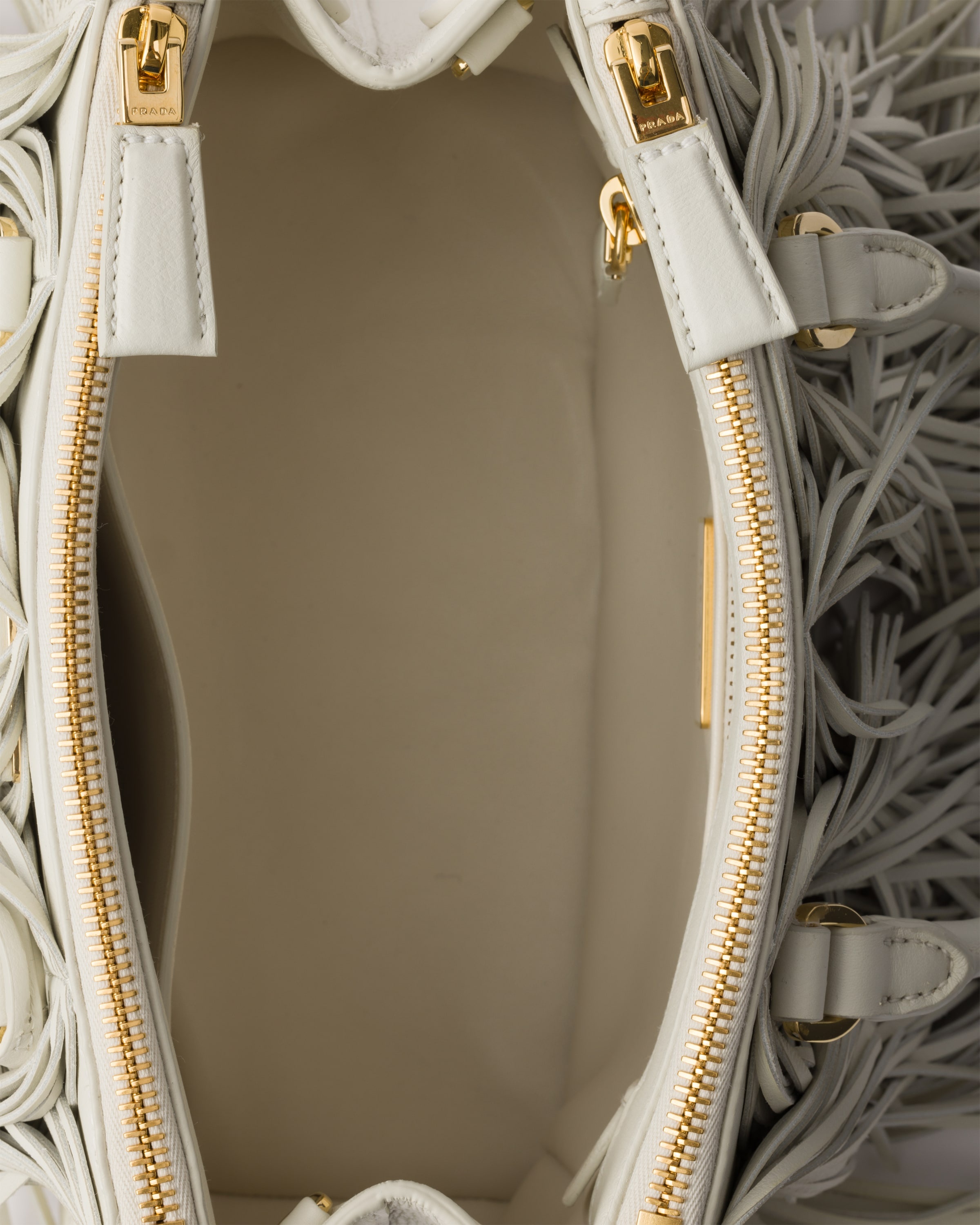 Prada Galleria small leather bag with fringe - 5