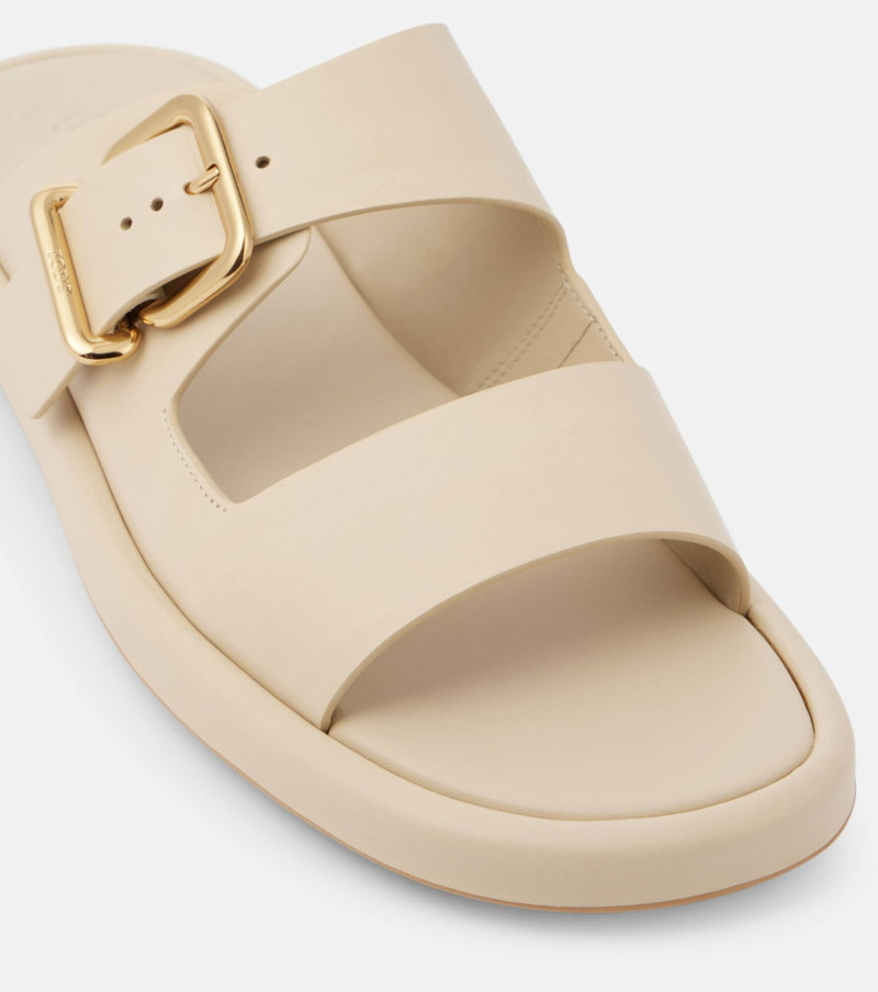 double-buckle leather sandals 5
