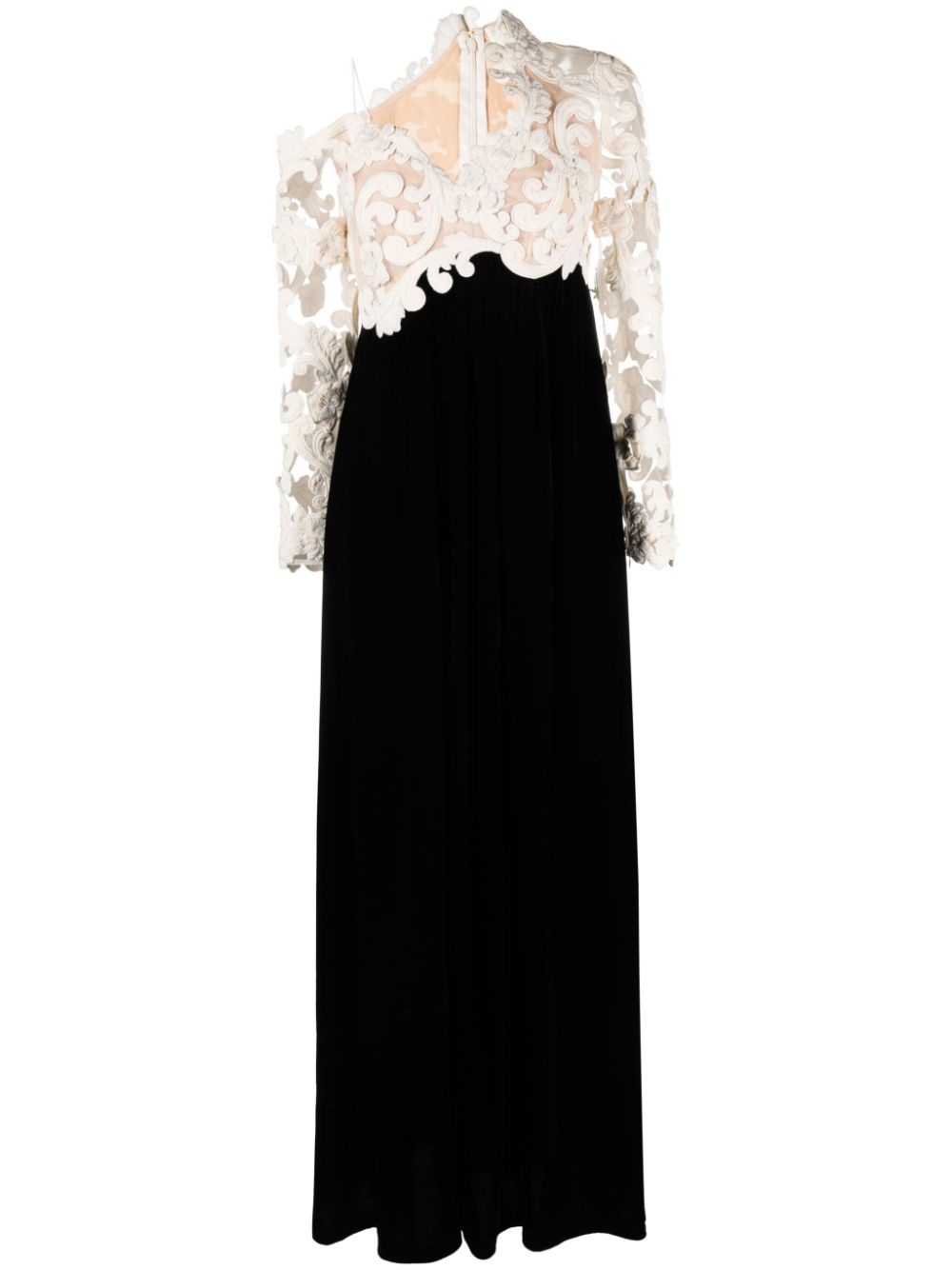 Sensory embroidered velvet gown - 1