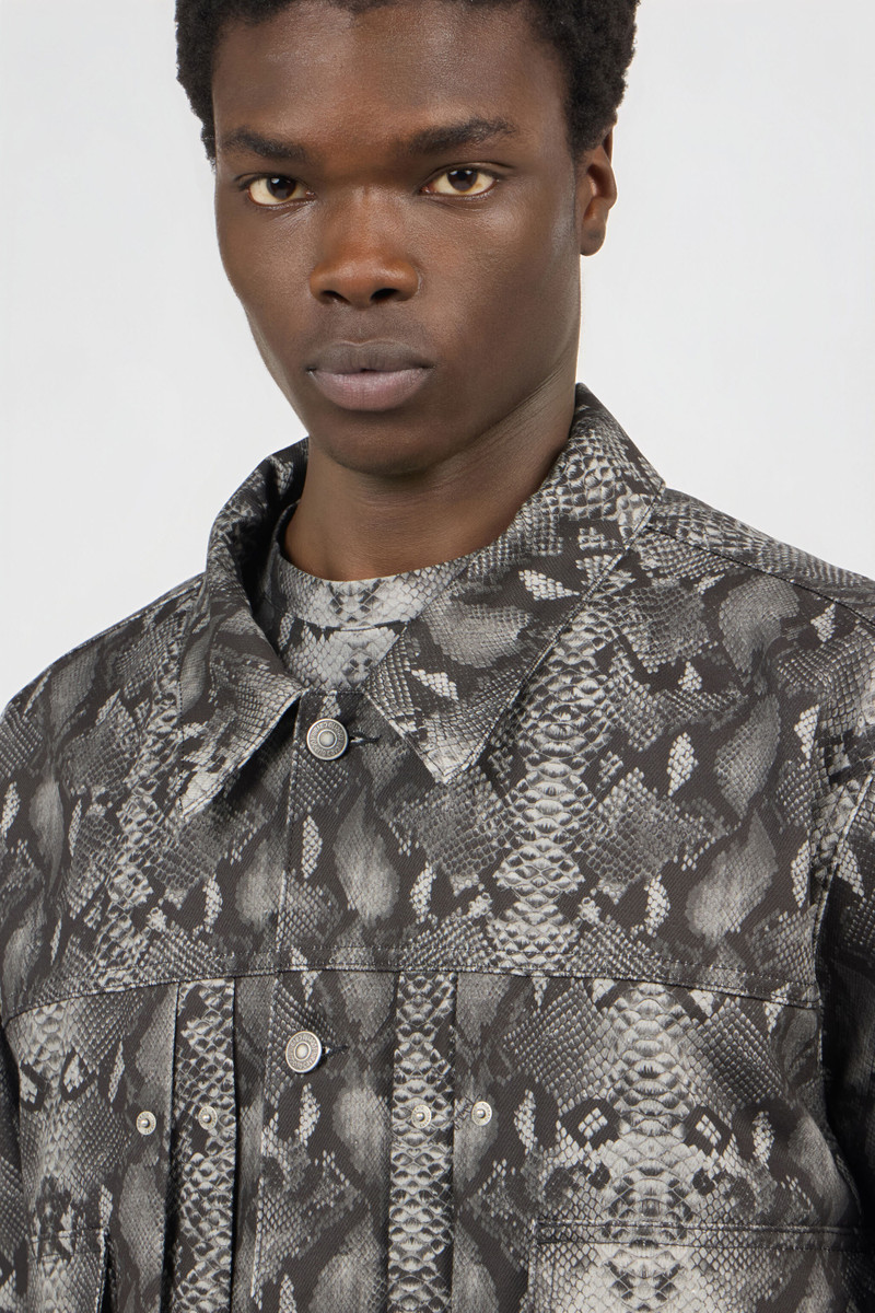 Python Print Denim Jacket 5