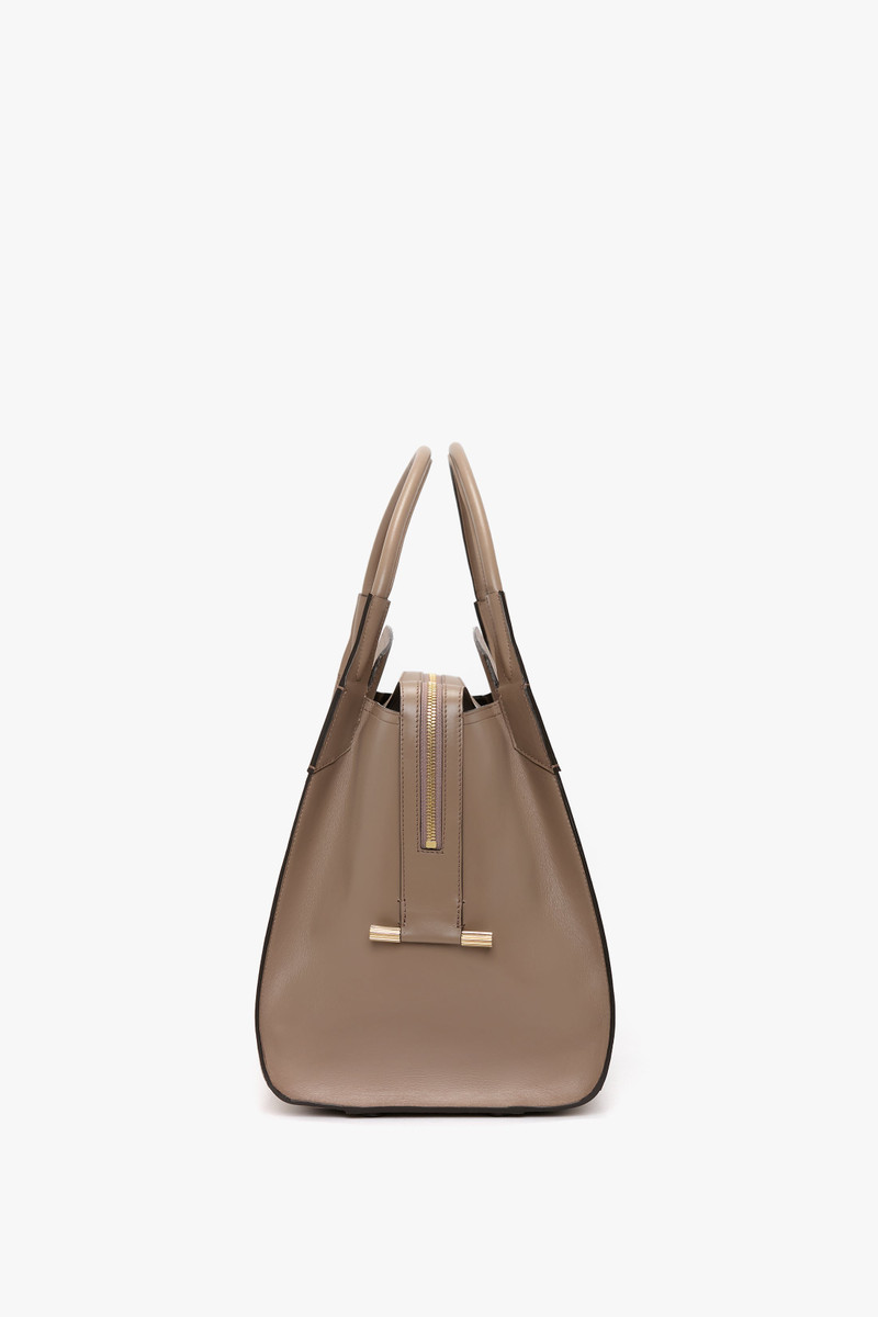 Victoria Bag In Dove Grey Grained Leather 3