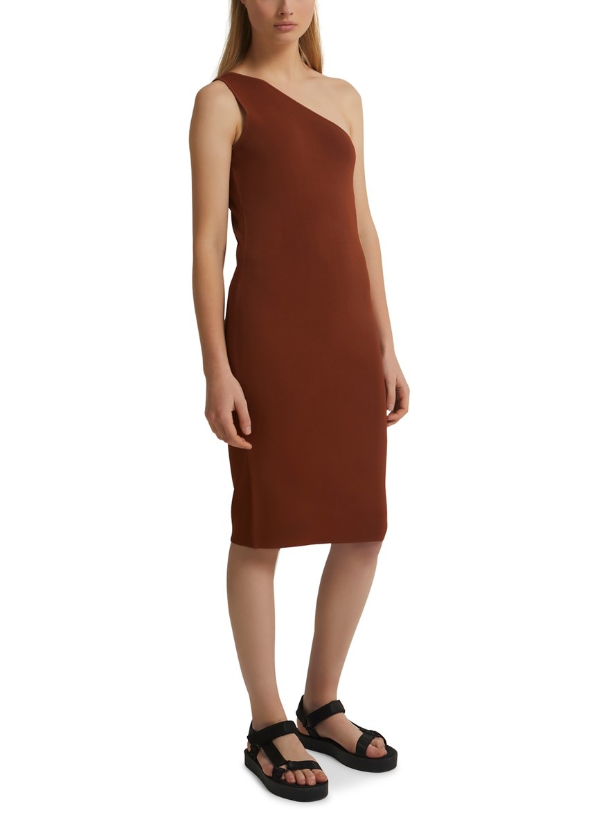 Asymmetric Stretch-Knit Midi Dress - 2