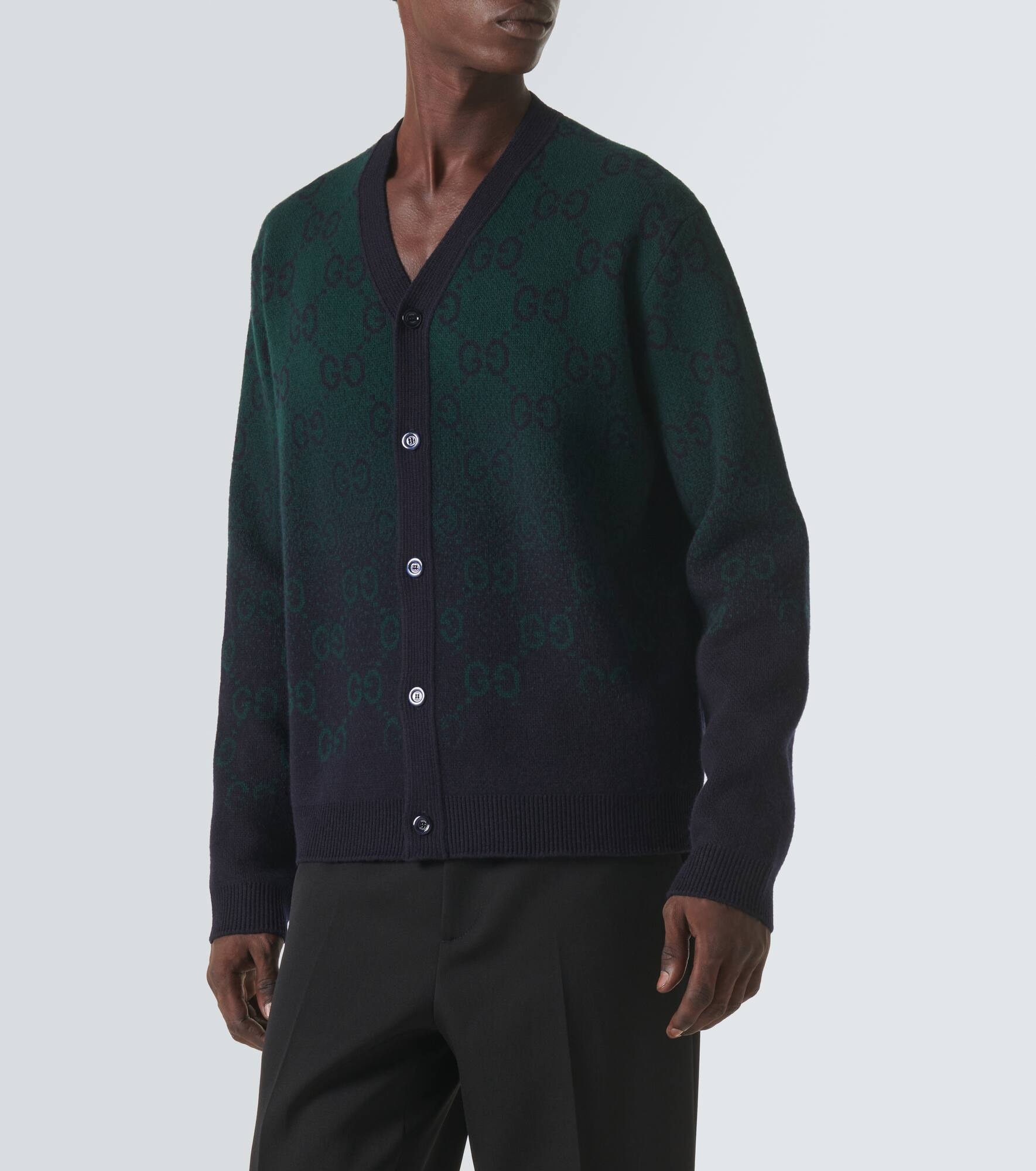 GG wool jacquard cardigan - 3