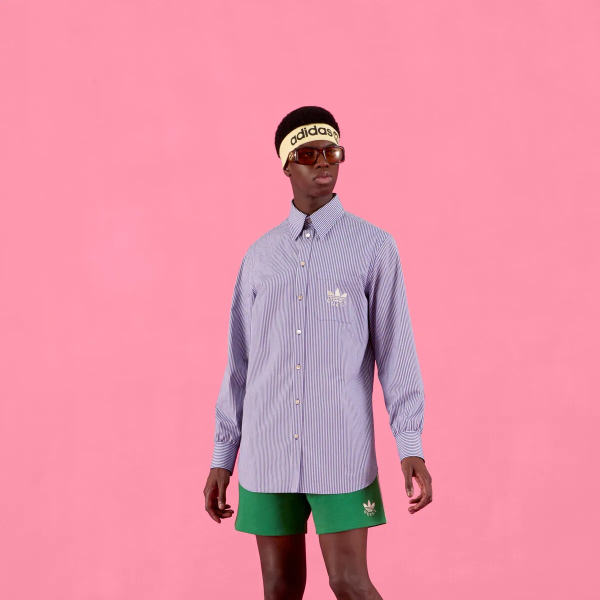 adidas x Gucci striped cotton shirt - 7