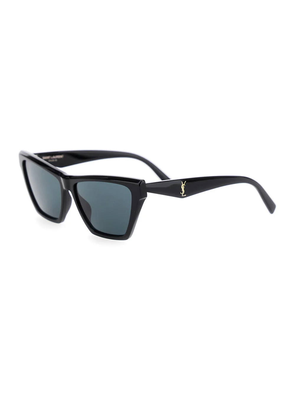 Saint Laurent Women Black Sunglasses With Rectangular Frame And Cassandre Logo On Temples In Acetate - 1