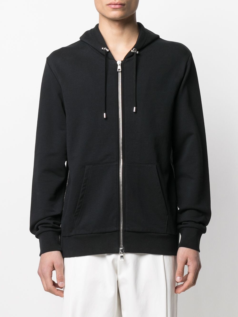 flock logo zip-up hoodie - 3