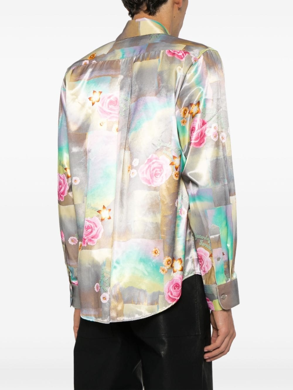 mix-print iridescent shirt - 4