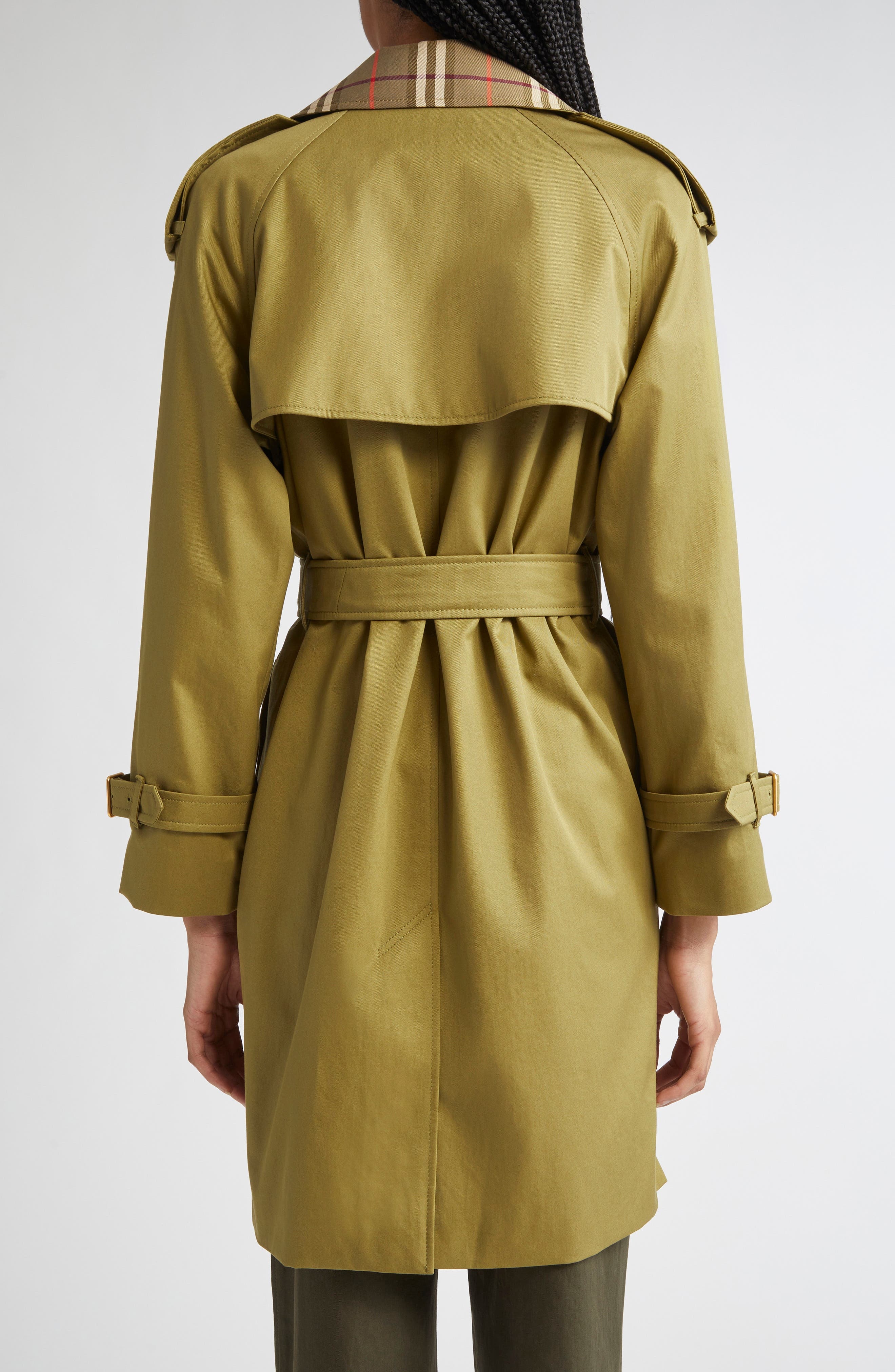 burberry Castleford Check Collar Water Resistant Gabardine Trench Coat in Estate at Nordstrom - 3