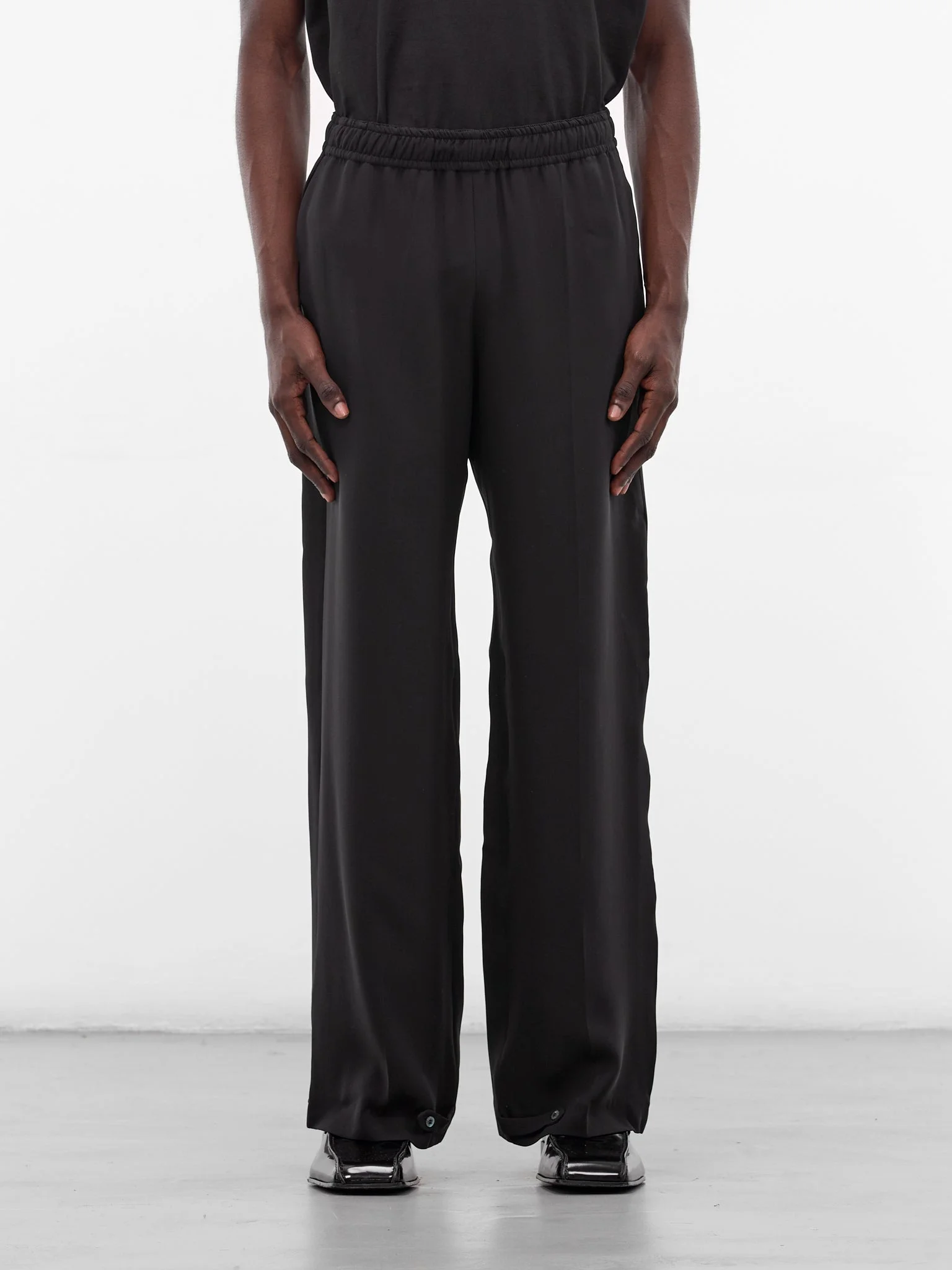 Black Cady Silk Pajama Pants - 1